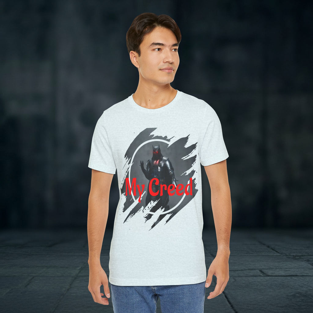 My Creed Graphic Tee — Dark Knight Sci‑Fi Illustration T‑Shirt