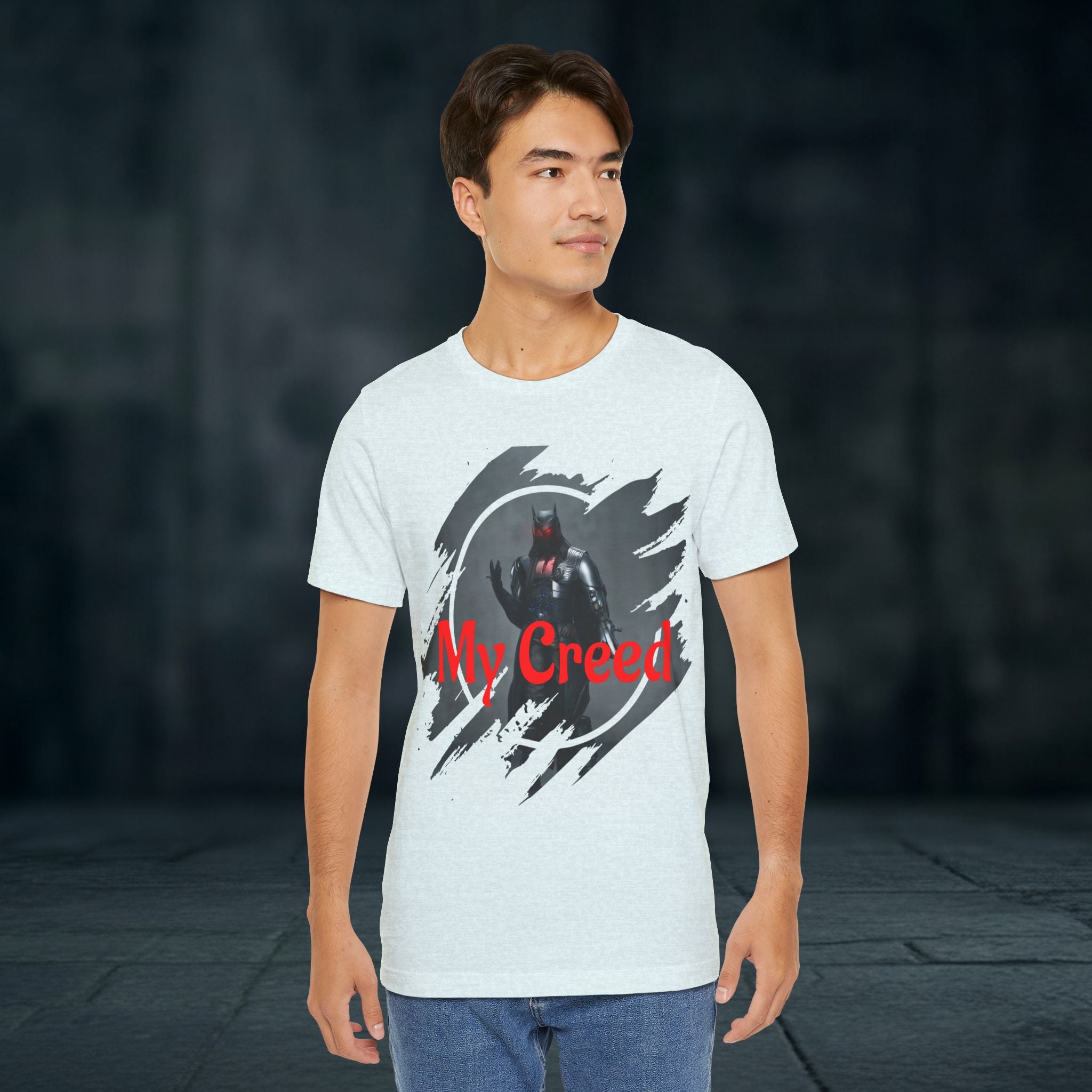 My Creed Graphic Tee — Dark Knight Sci‑Fi Illustration T‑Shirt