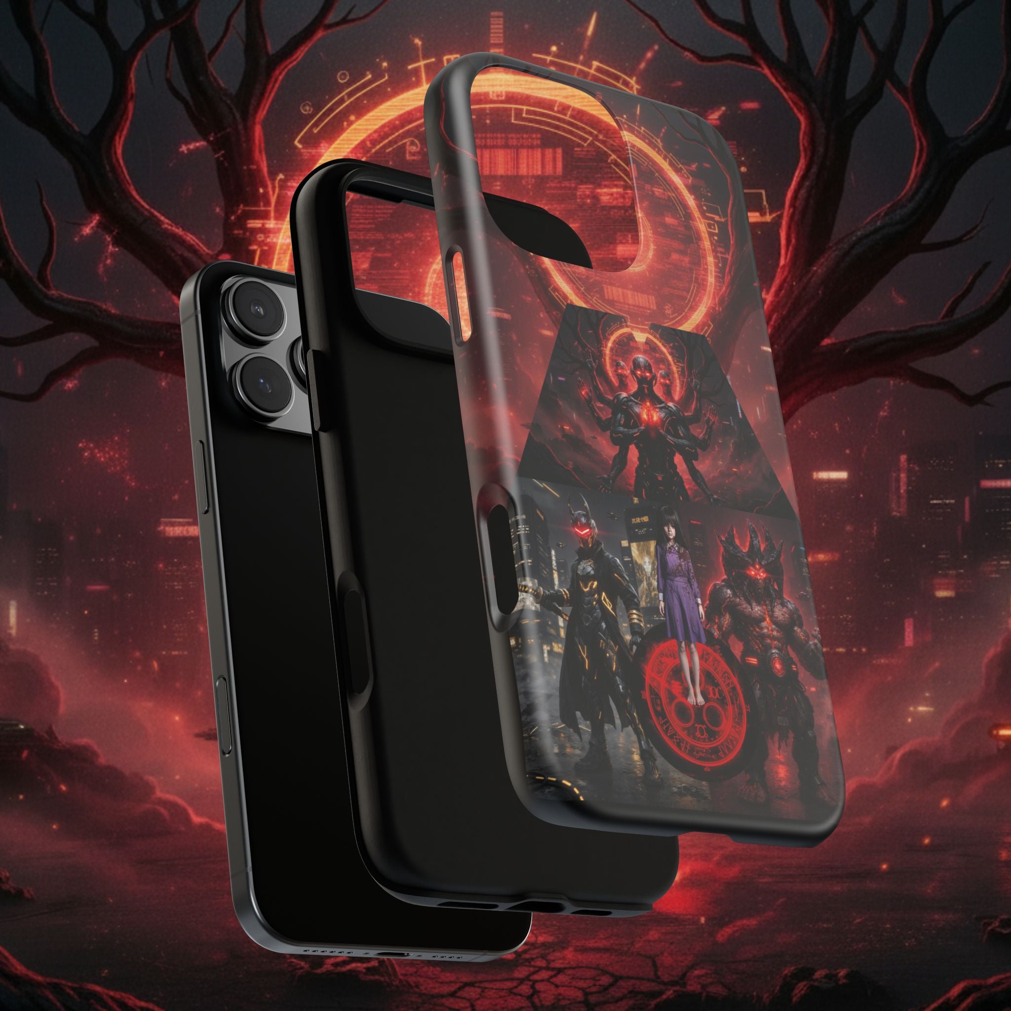 Demonic Guardians Phone Case — Red Occult Sigil Urban Fantasy iPhone Cover