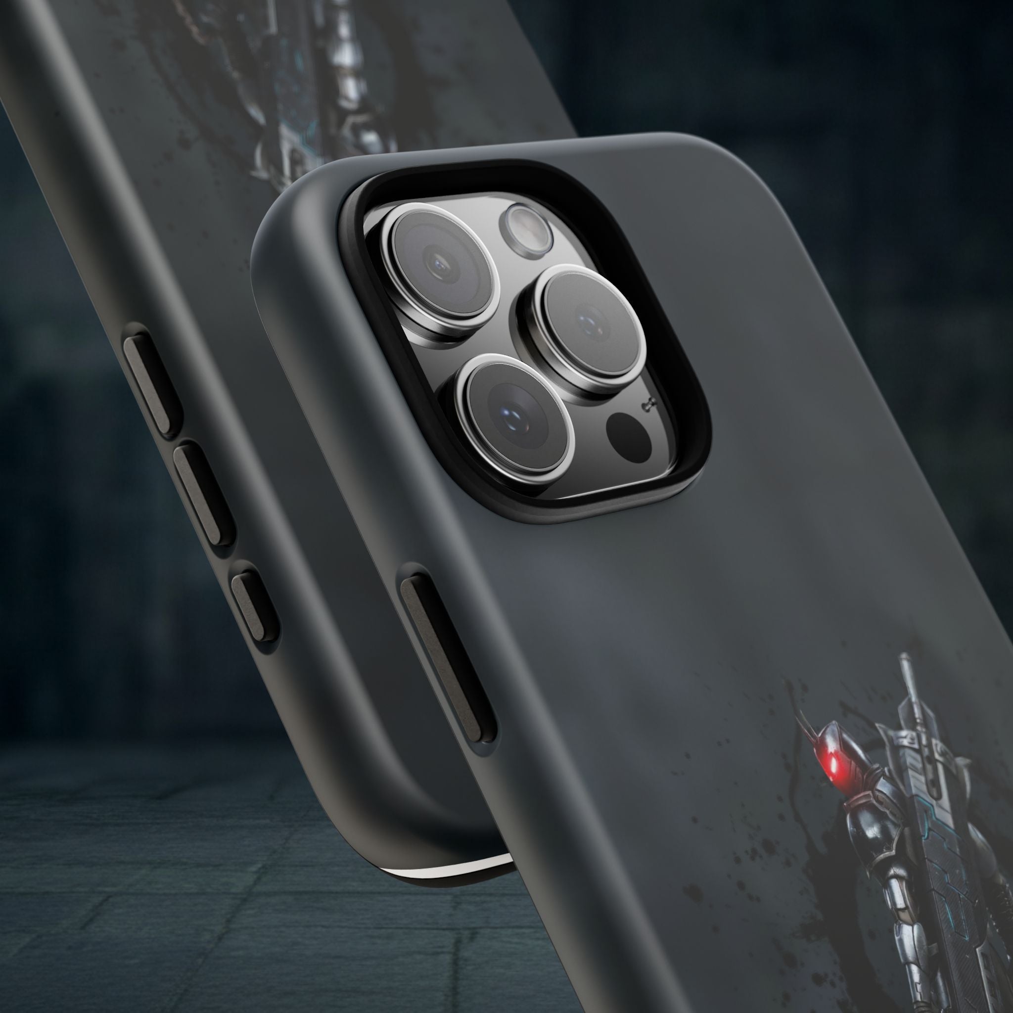 Tough Cases: Dark Cyber Soldier Phone Case — Rugged Sci‑Fi Armor Design