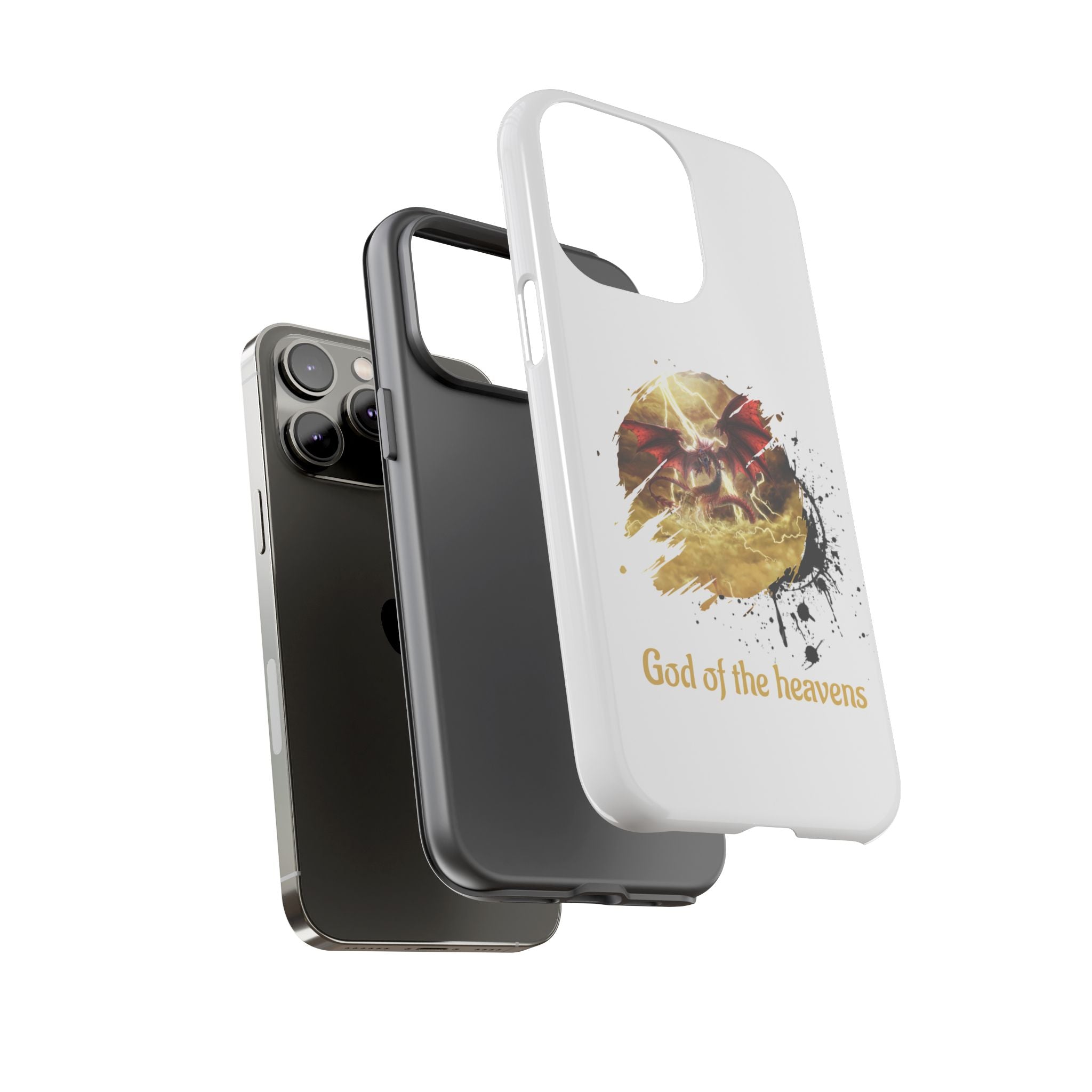 Gold Dragon Phone Case — Tough Protective Phone Case with Lightning Brush Art - slifer the sky dragon