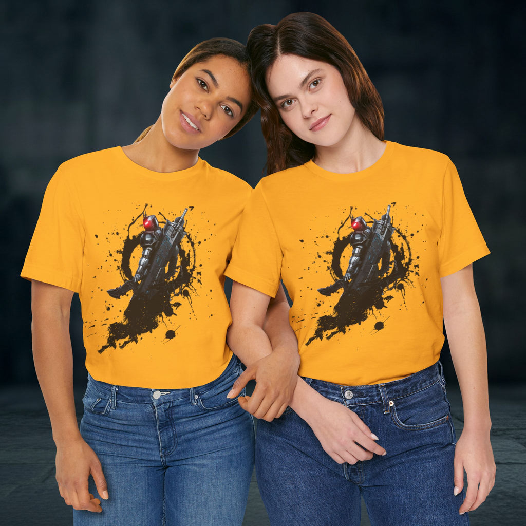 Splatter Noir Rifle Tee — Graphic Military Weapon Shirt