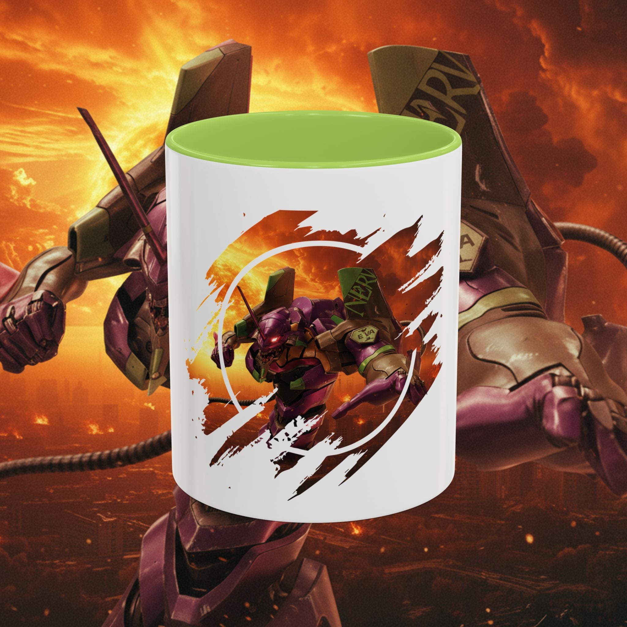 Evangelion Unit-01 Mecha Coffee Mug — Anime Pilot Accent Mug (11/15oz) - EVA 1 - Neon Genesis Evangelion