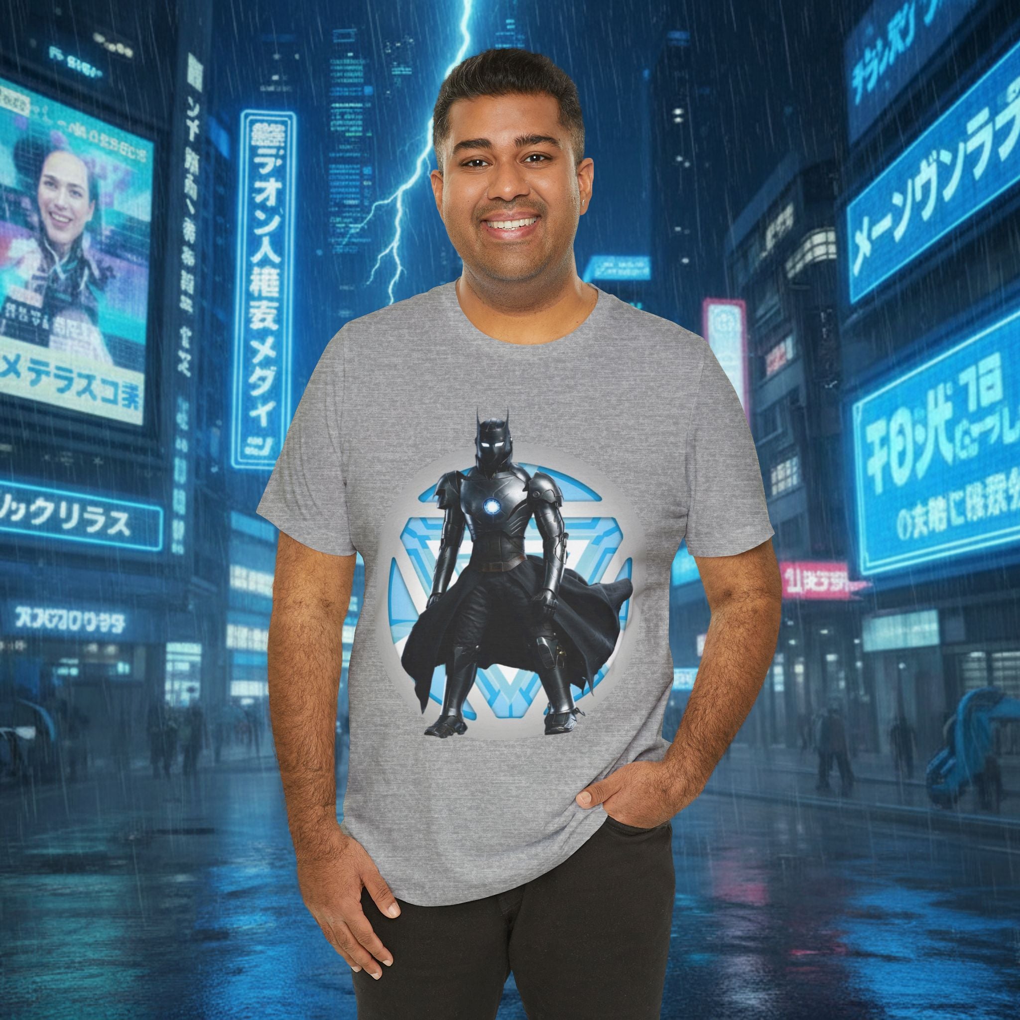 Batman Armor Graphic Tee – Futuristic Superhero T-Shirt - IRONMAN