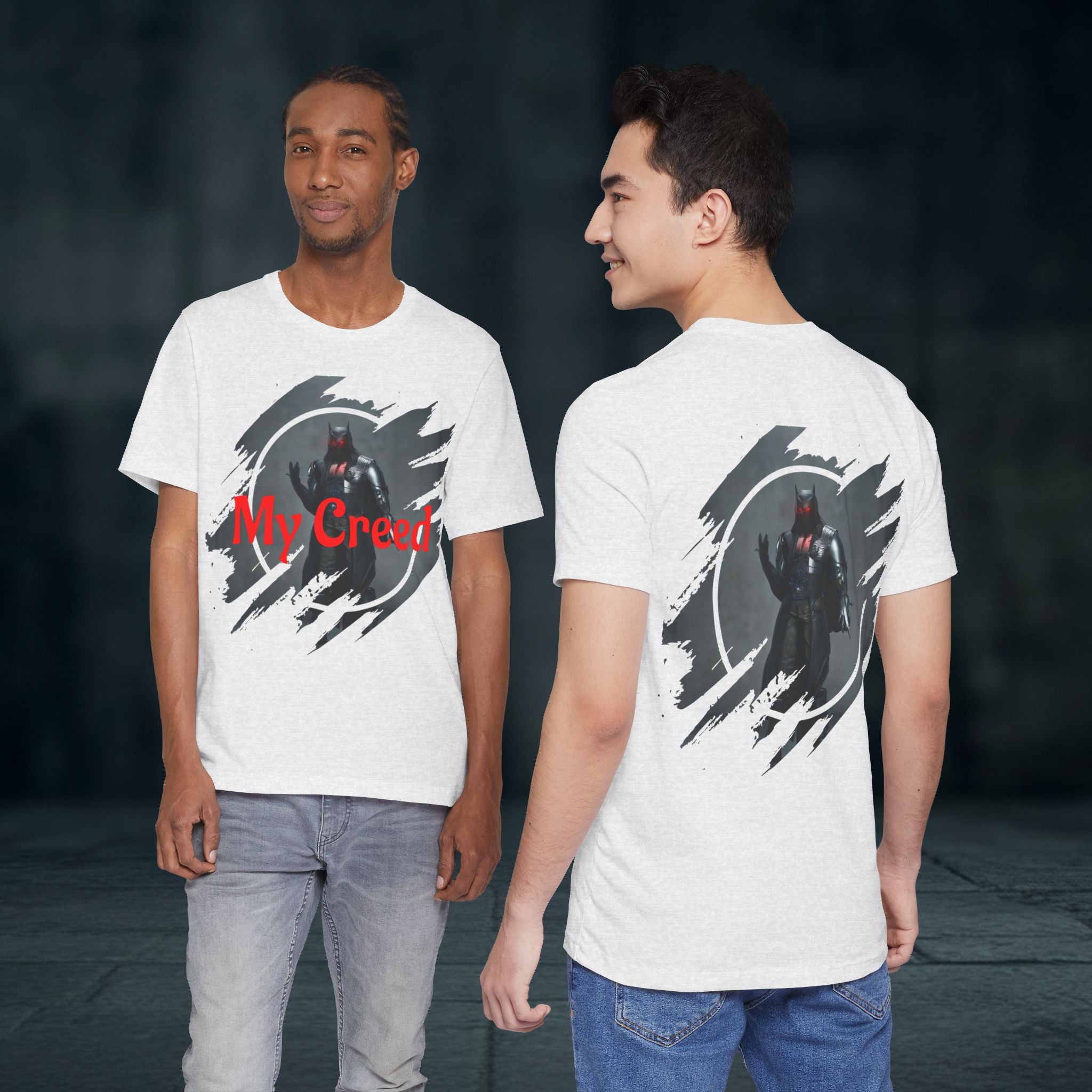 My Creed Graphic Tee — Dark Knight Sci‑Fi Illustration T‑Shirt