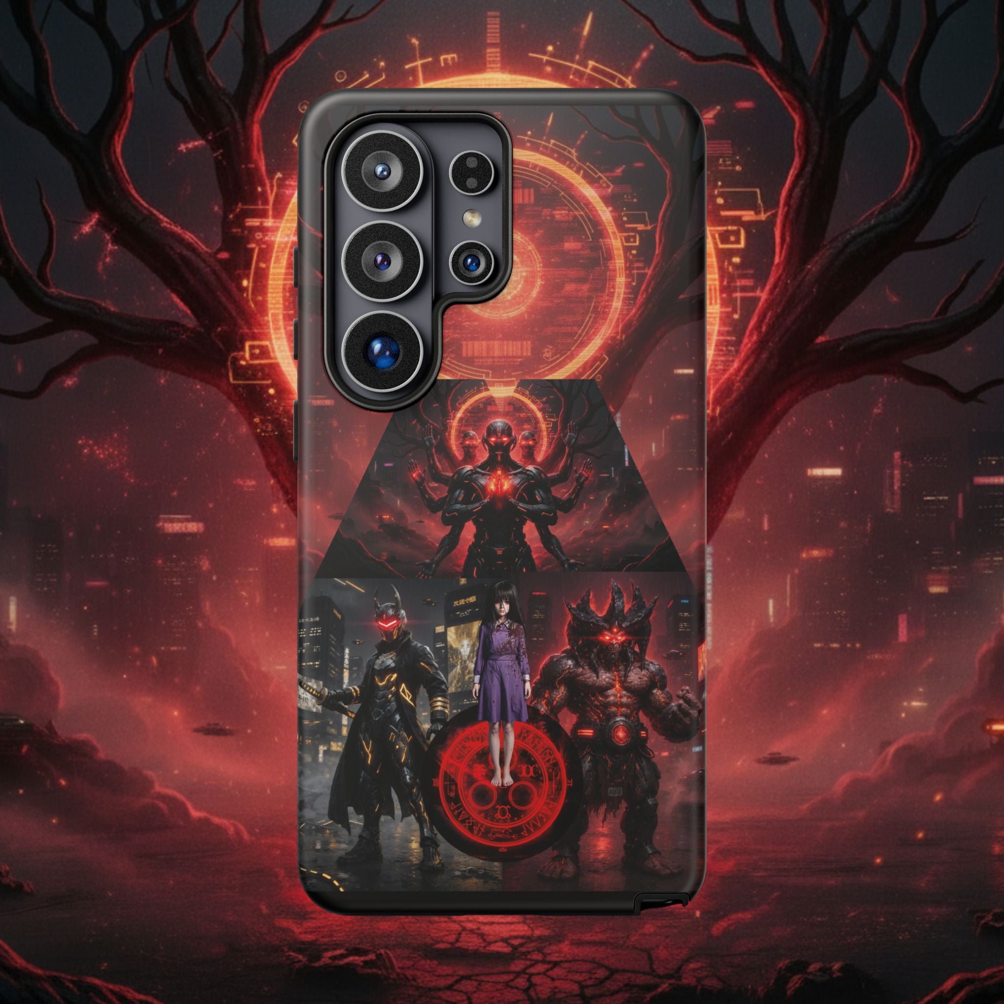 Demonic Guardians Phone Case — Red Occult Sigil Urban Fantasy iPhone Cover