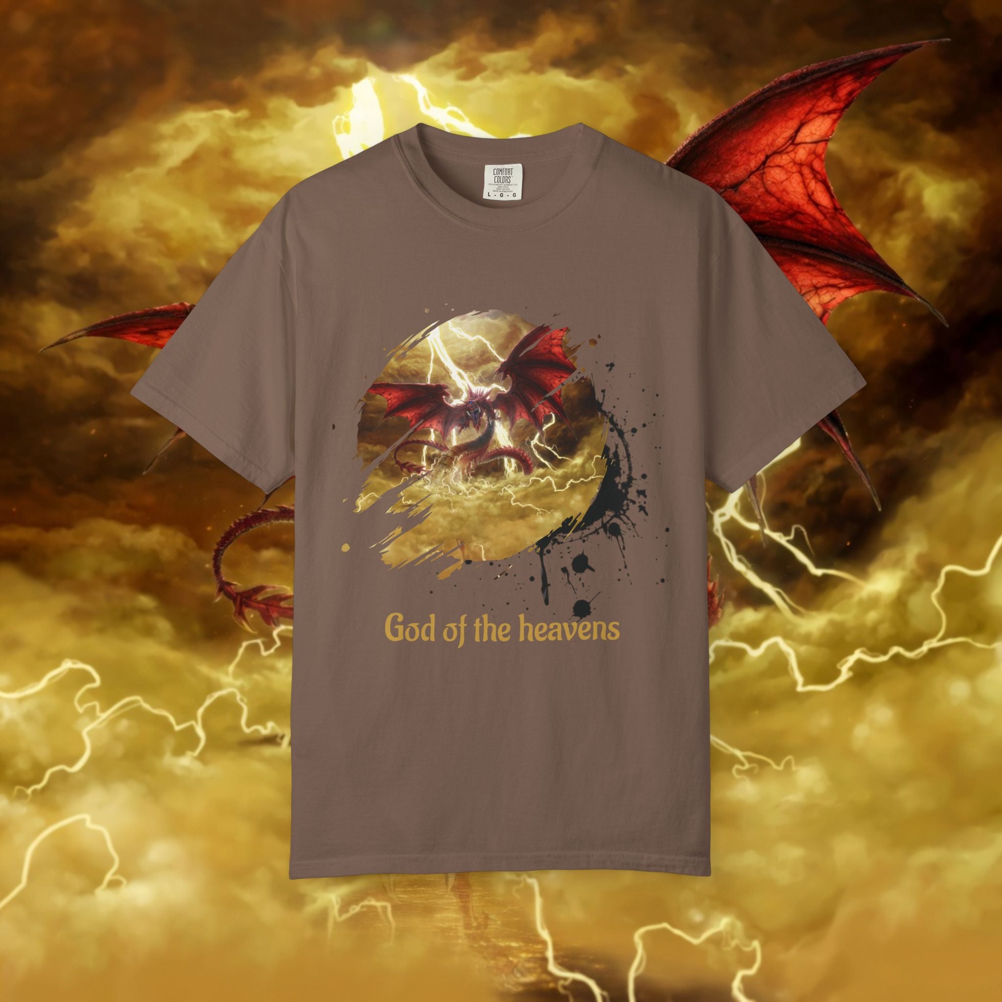 God of the Heavens T-Shirt — Mythic Storm Graphic Tee - slifer the sky dragon