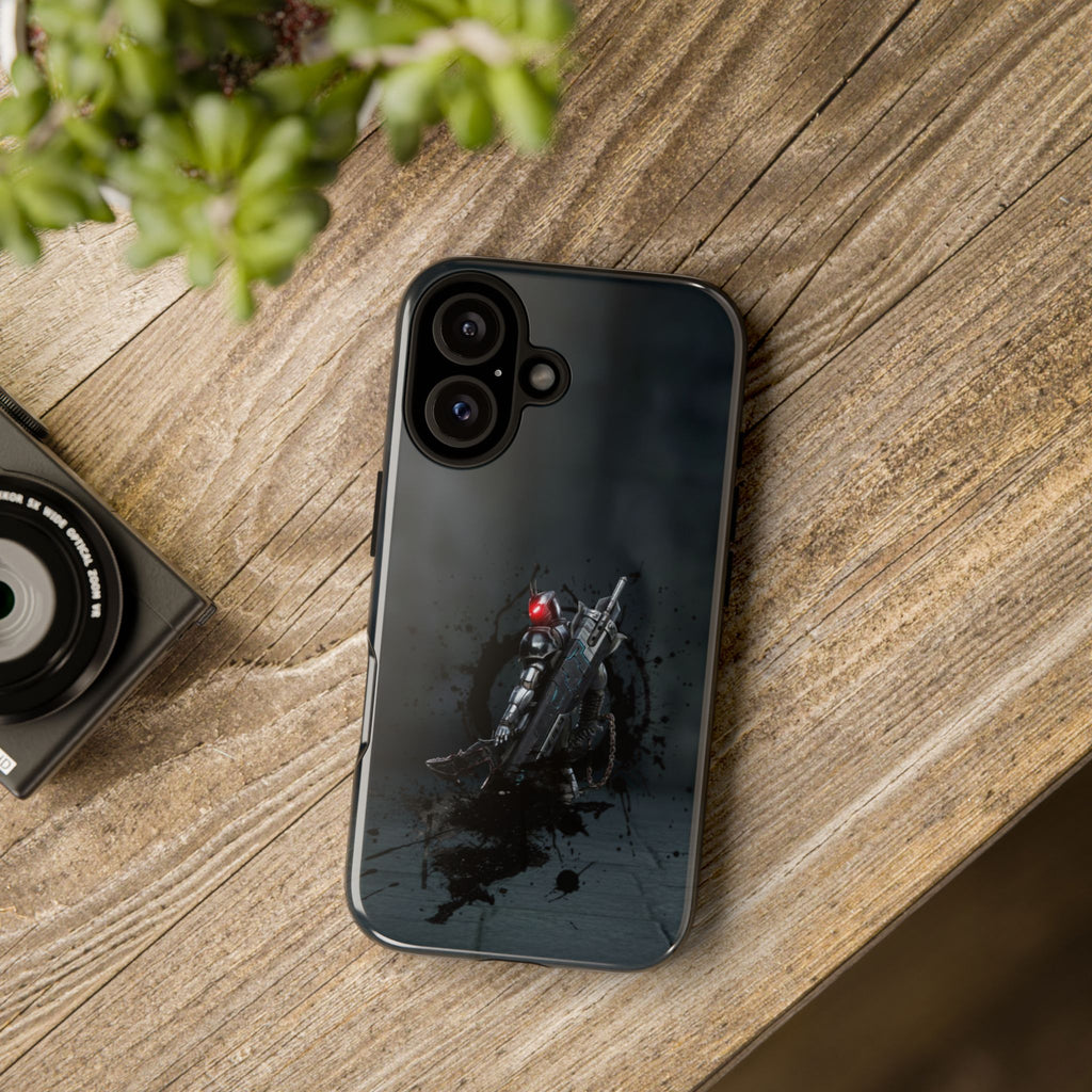 Tough Cases: Dark Cyber Soldier Phone Case — Rugged Sci‑Fi Armor Design