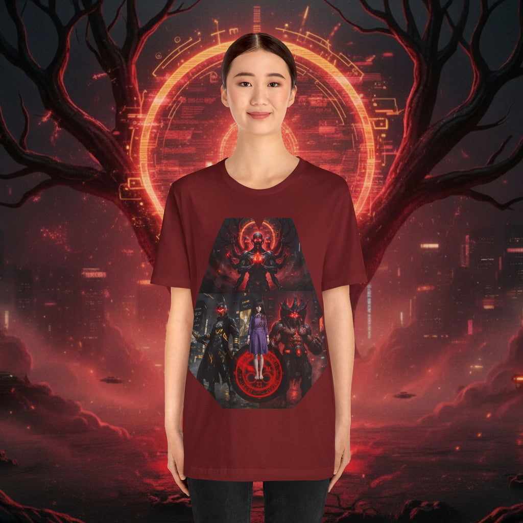 Superhero Squad Graphic Tee — Dark Red Mystic Design