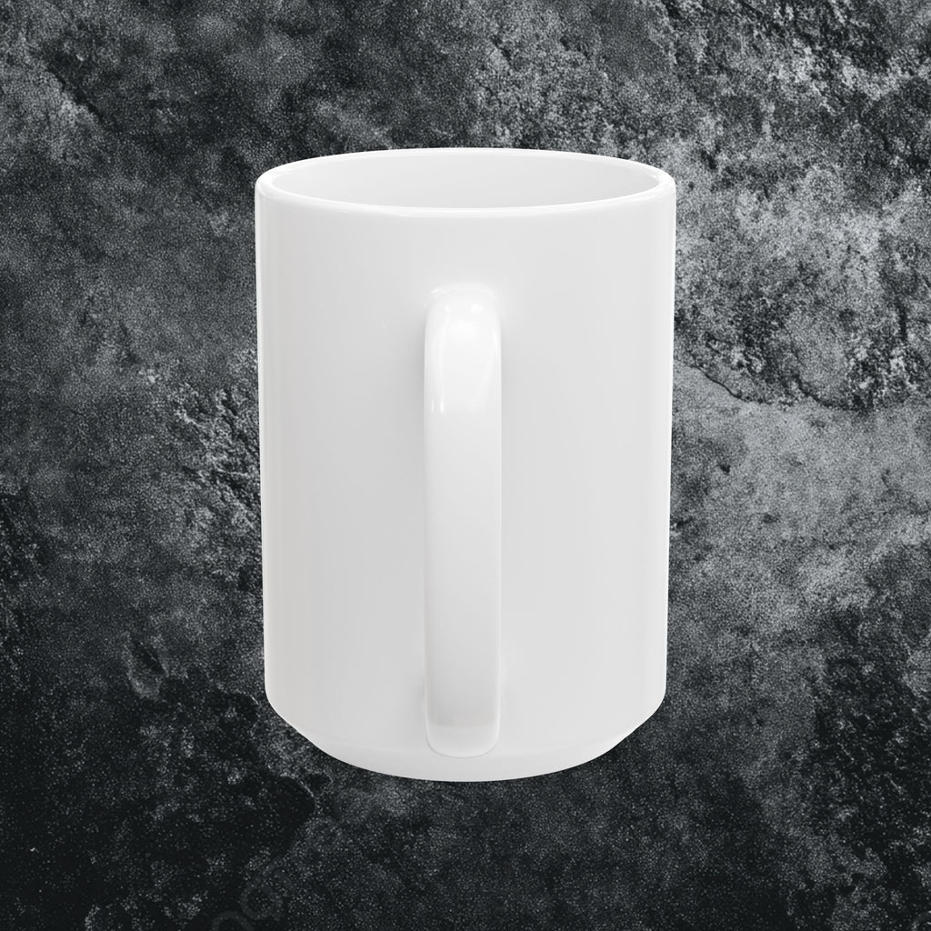 Split Face JIGSAW Y WESKER  — Sci‑Fi Half‑Human Red Eye Ceramic Coffee Cup (11oz/15oz) - JIGWES