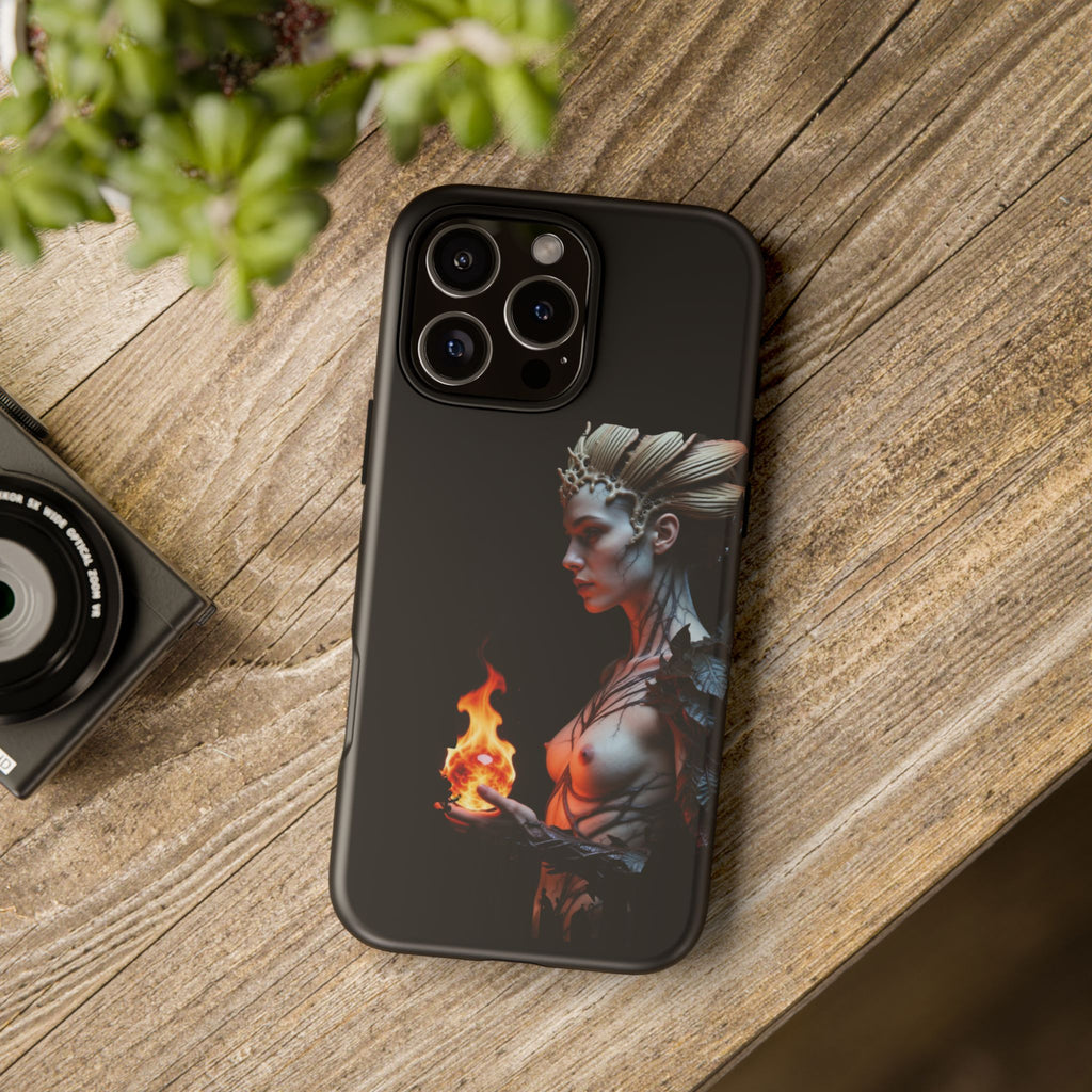 Fire Queen Phone Case — Dark Fantasy iPhone Armor - Alexia Ashford Side Face