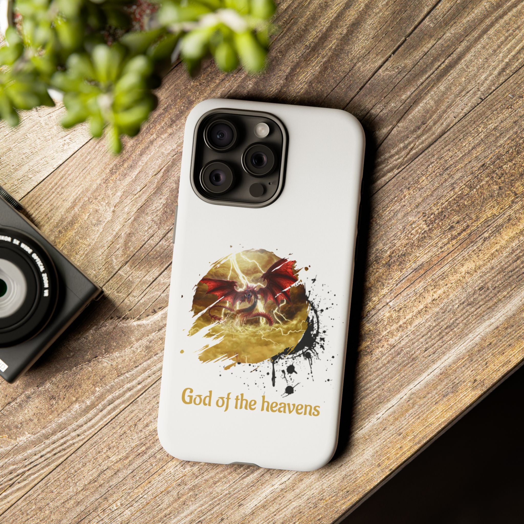 Gold Dragon Phone Case — Tough Protective Phone Case with Lightning Brush Art - slifer the sky dragon