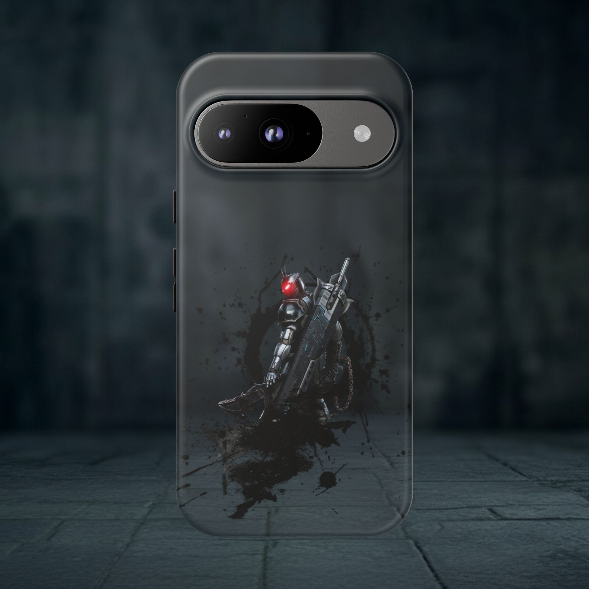 Tough Cases: Dark Cyber Soldier Phone Case — Rugged Sci‑Fi Armor Design