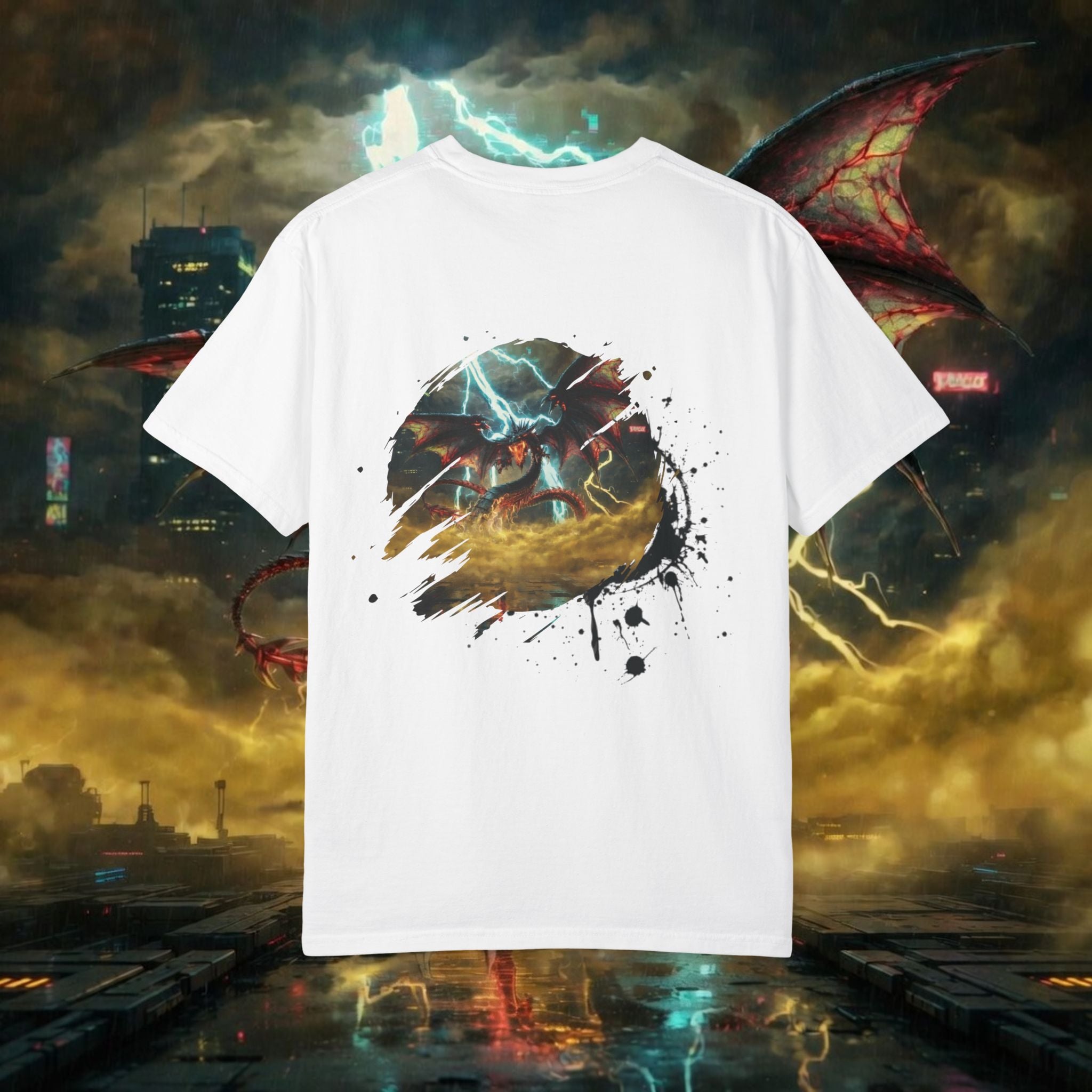 God of the Heavens T-Shirt — Mythic Storm Graphic Tee - slifer the sky dragon