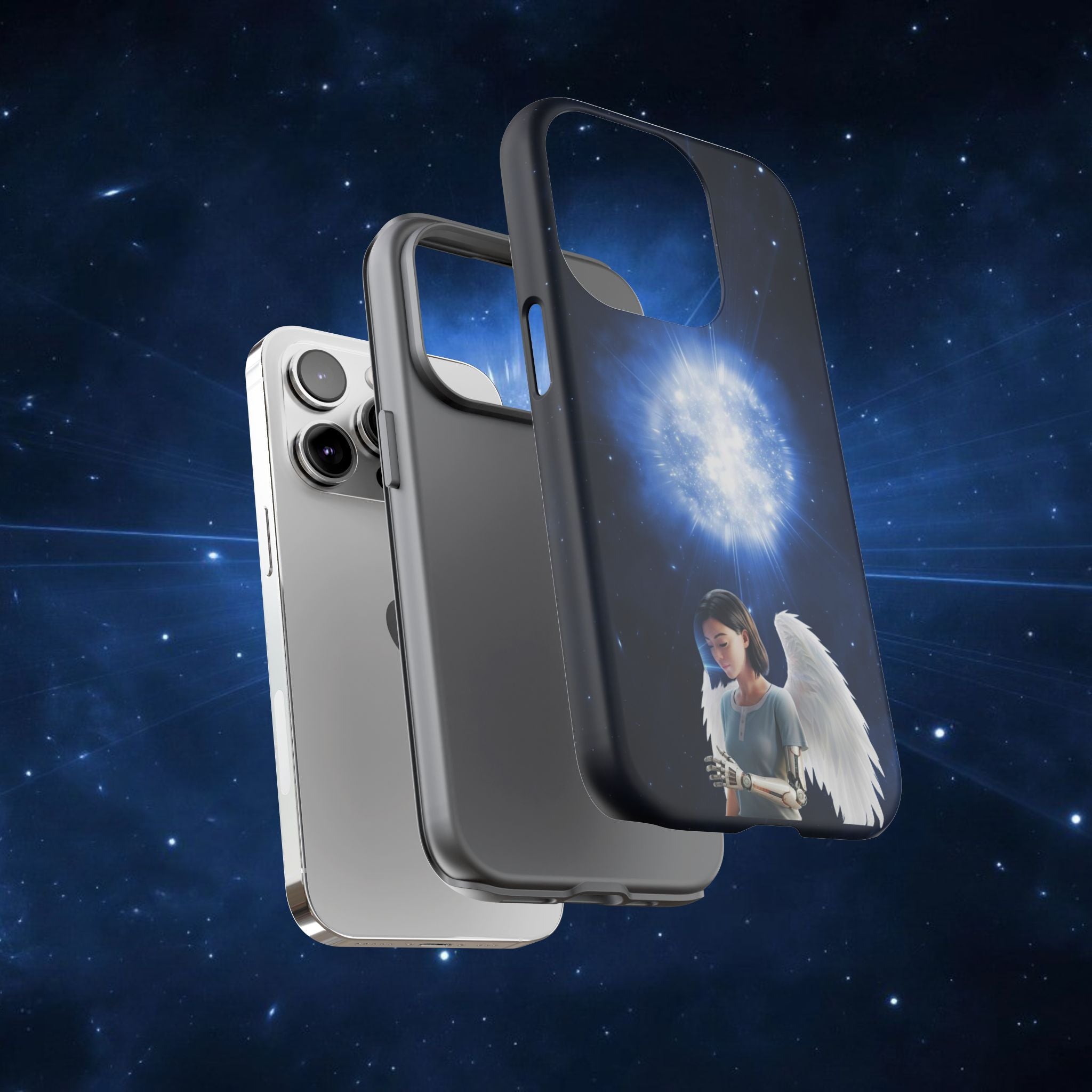 Angel Wings Galaxy Phone Case — Cosmic Light Protective Case ALITA BATTLE ANGEL