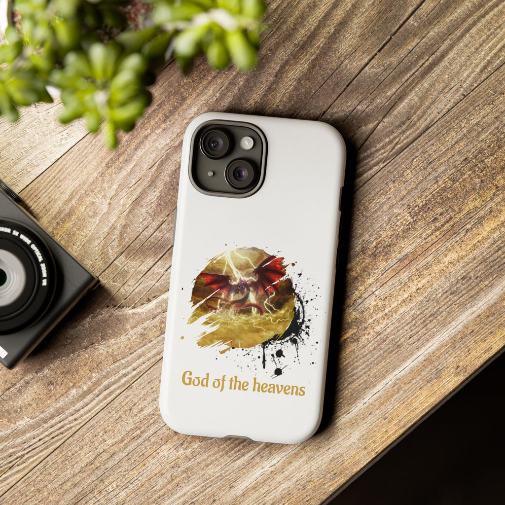 Gold Dragon Phone Case — Tough Protective Phone Case with Lightning Brush Art - slifer the sky dragon