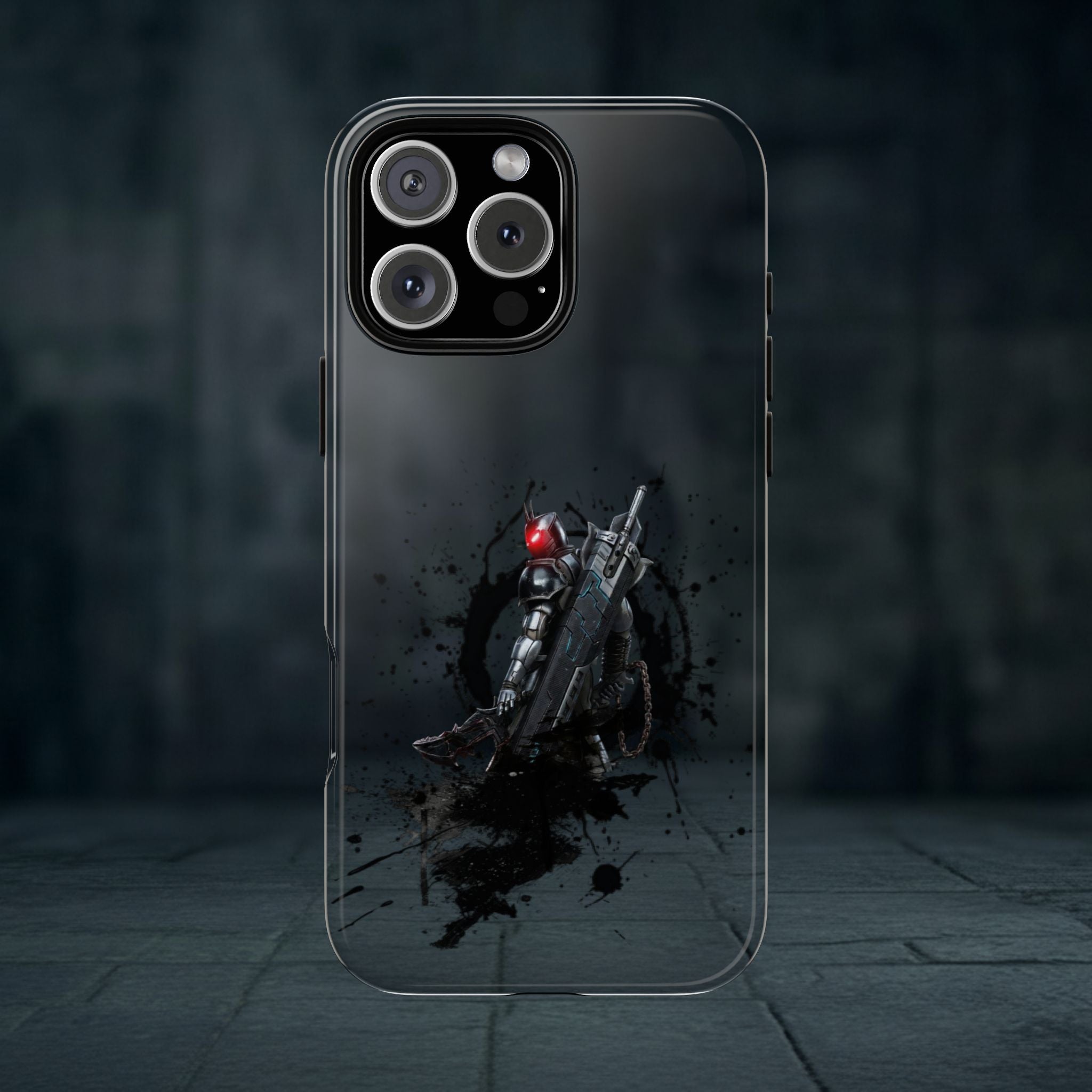 Tough Cases: Dark Cyber Soldier Phone Case — Rugged Sci‑Fi Armor Design