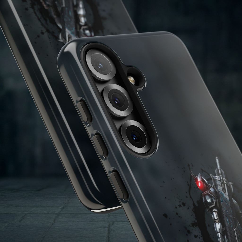 Tough Cases: Dark Cyber Soldier Phone Case — Rugged Sci‑Fi Armor Design