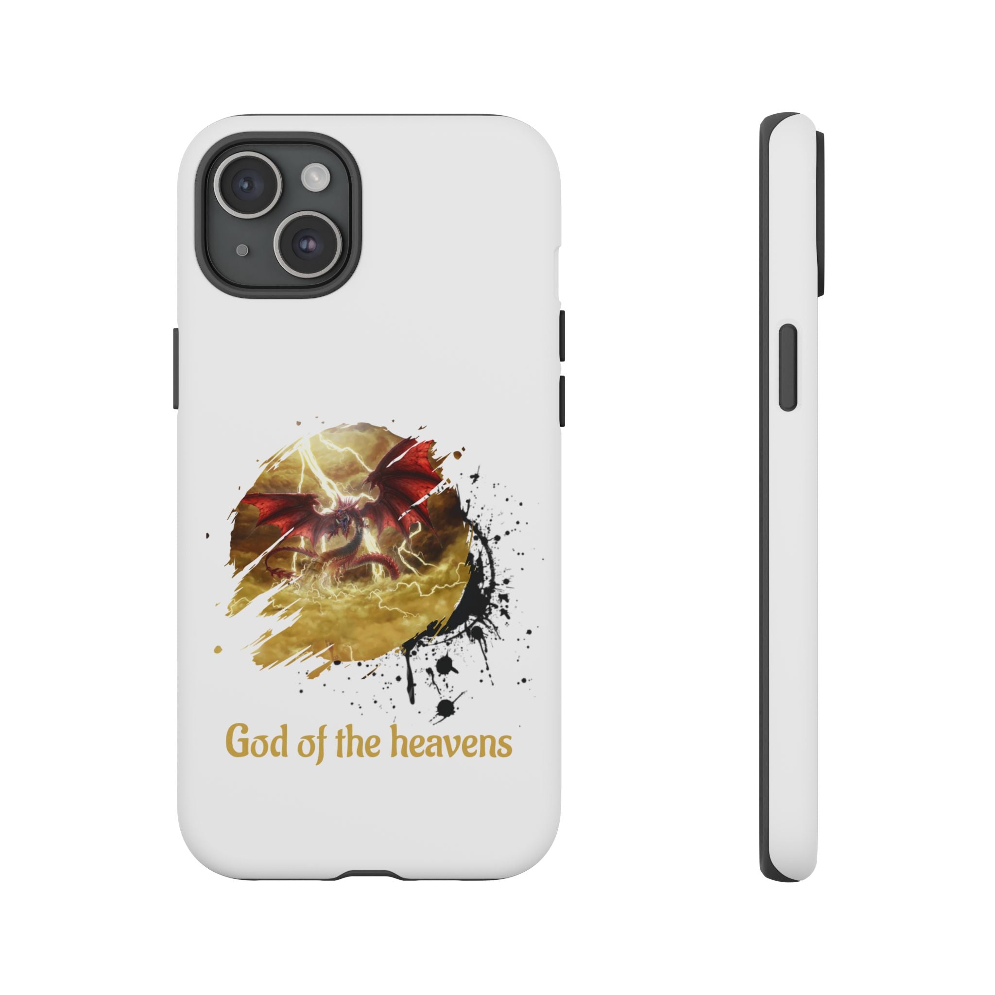 Gold Dragon Phone Case — Tough Protective Phone Case with Lightning Brush Art - slifer the sky dragon