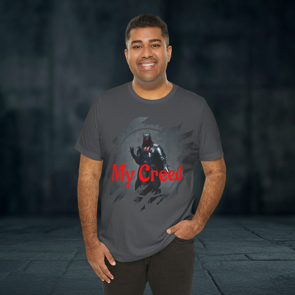My Creed Graphic Tee — Dark Knight Sci‑Fi Illustration T‑Shirt