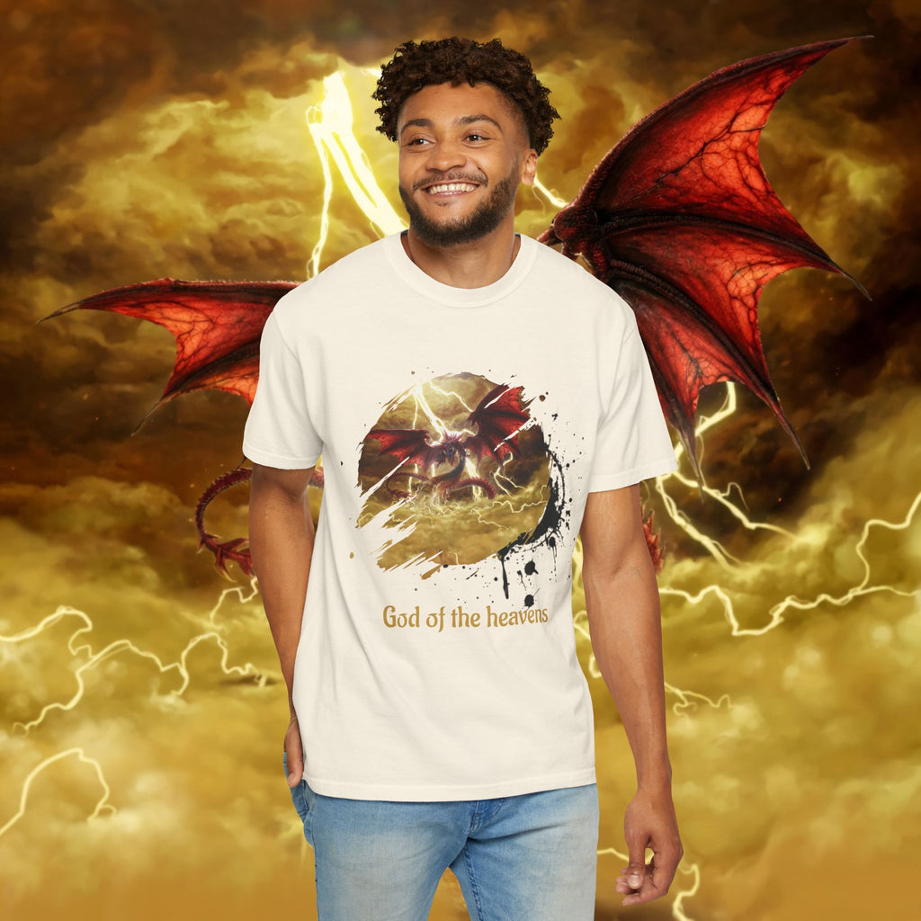 God of the Heavens T-Shirt — Mythic Storm Graphic Tee - slifer the sky dragon