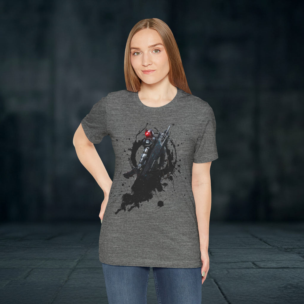 Splatter Noir Rifle Tee — Graphic Military Weapon Shirt