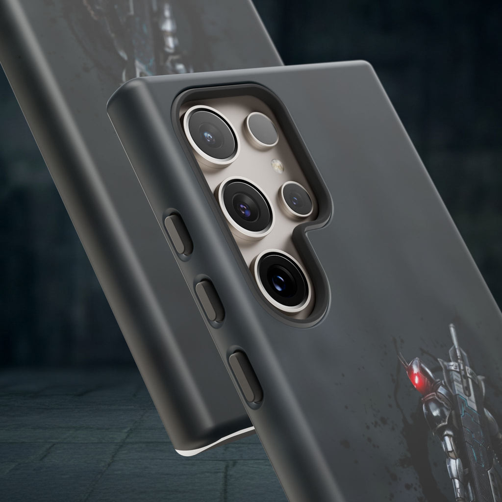 Tough Cases: Dark Cyber Soldier Phone Case — Rugged Sci‑Fi Armor Design