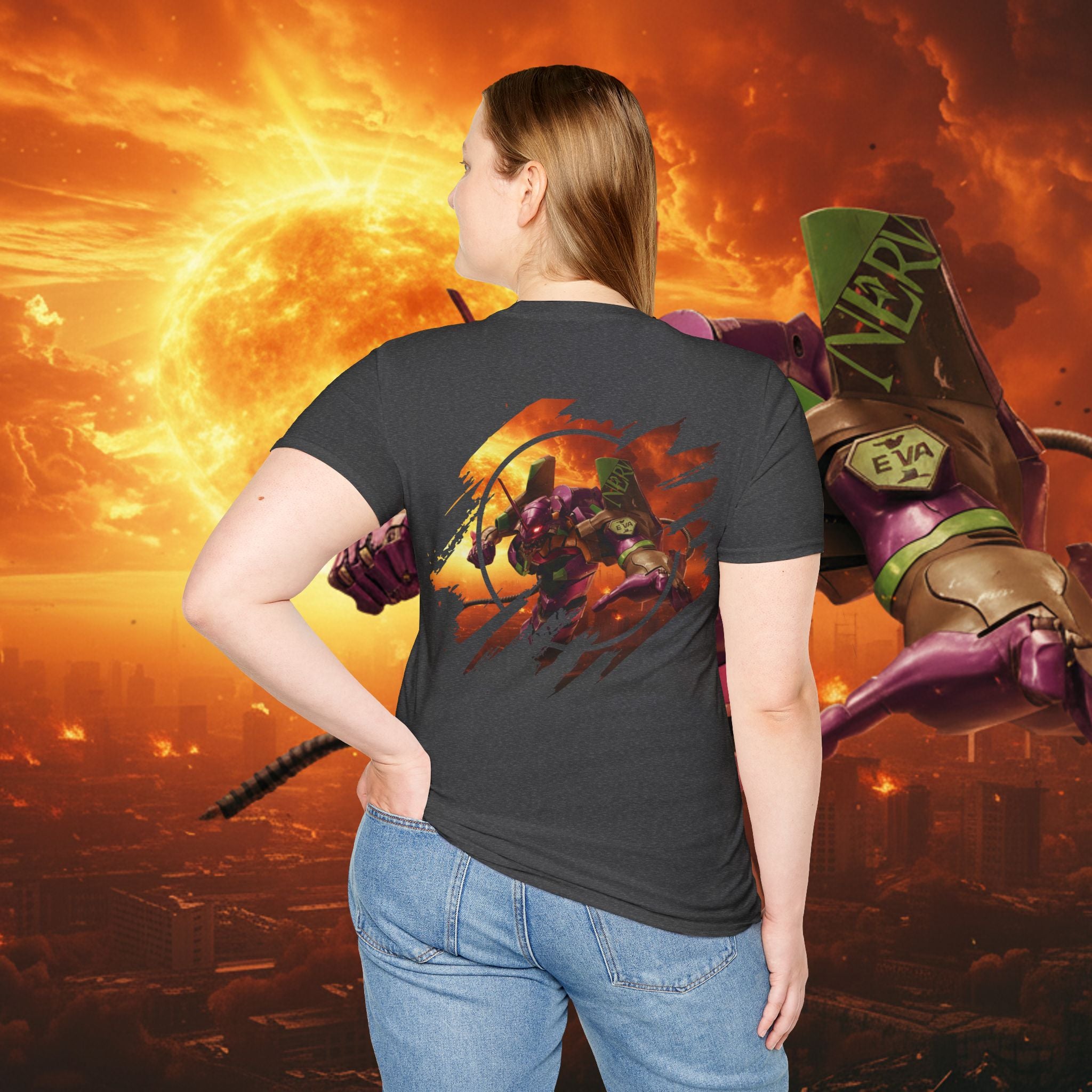 Only One Hit T-Shirt — Gamer Mech Battle Tee - EVA 1 - Neon Genesis Evangelion