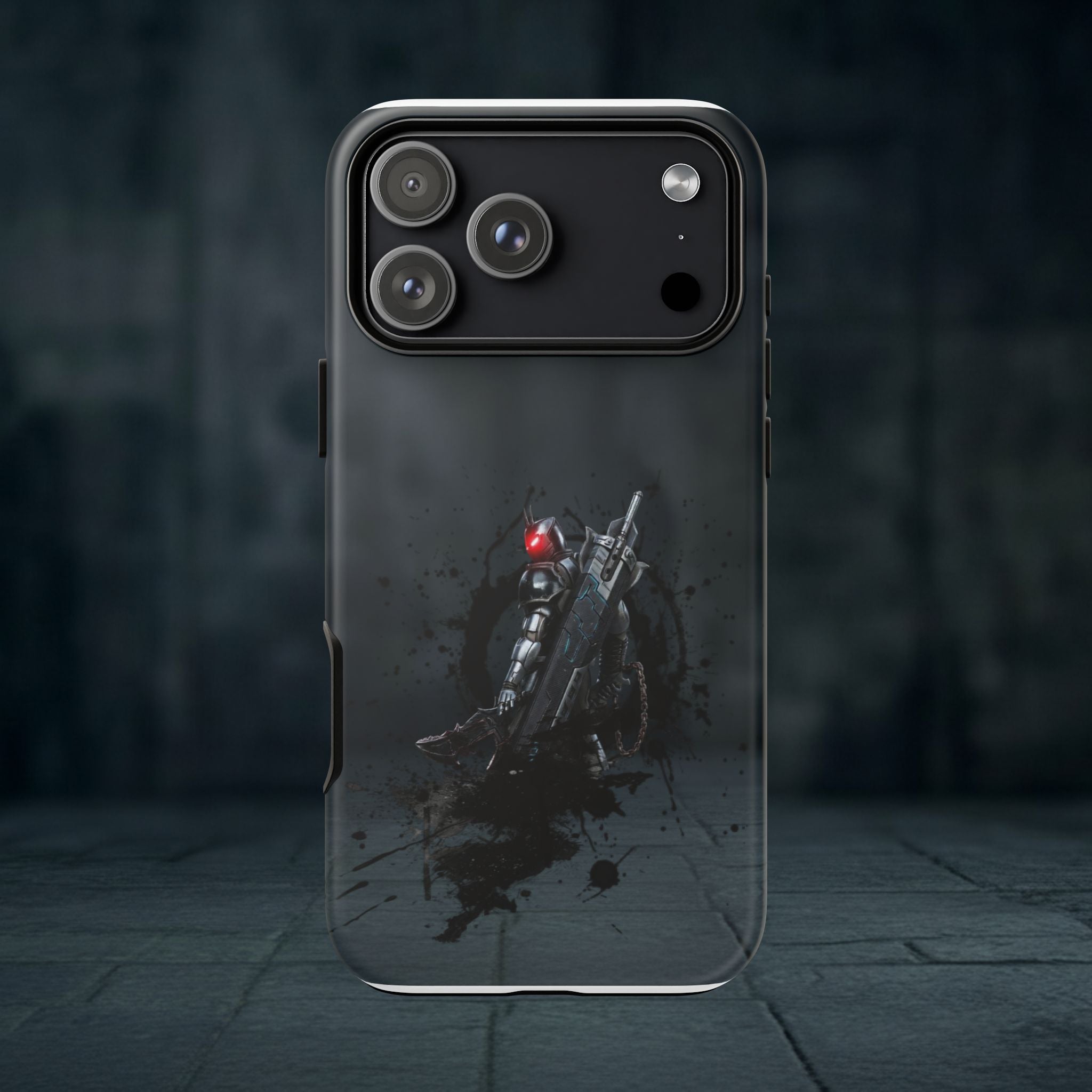 Tough Cases: Dark Cyber Soldier Phone Case — Rugged Sci‑Fi Armor Design