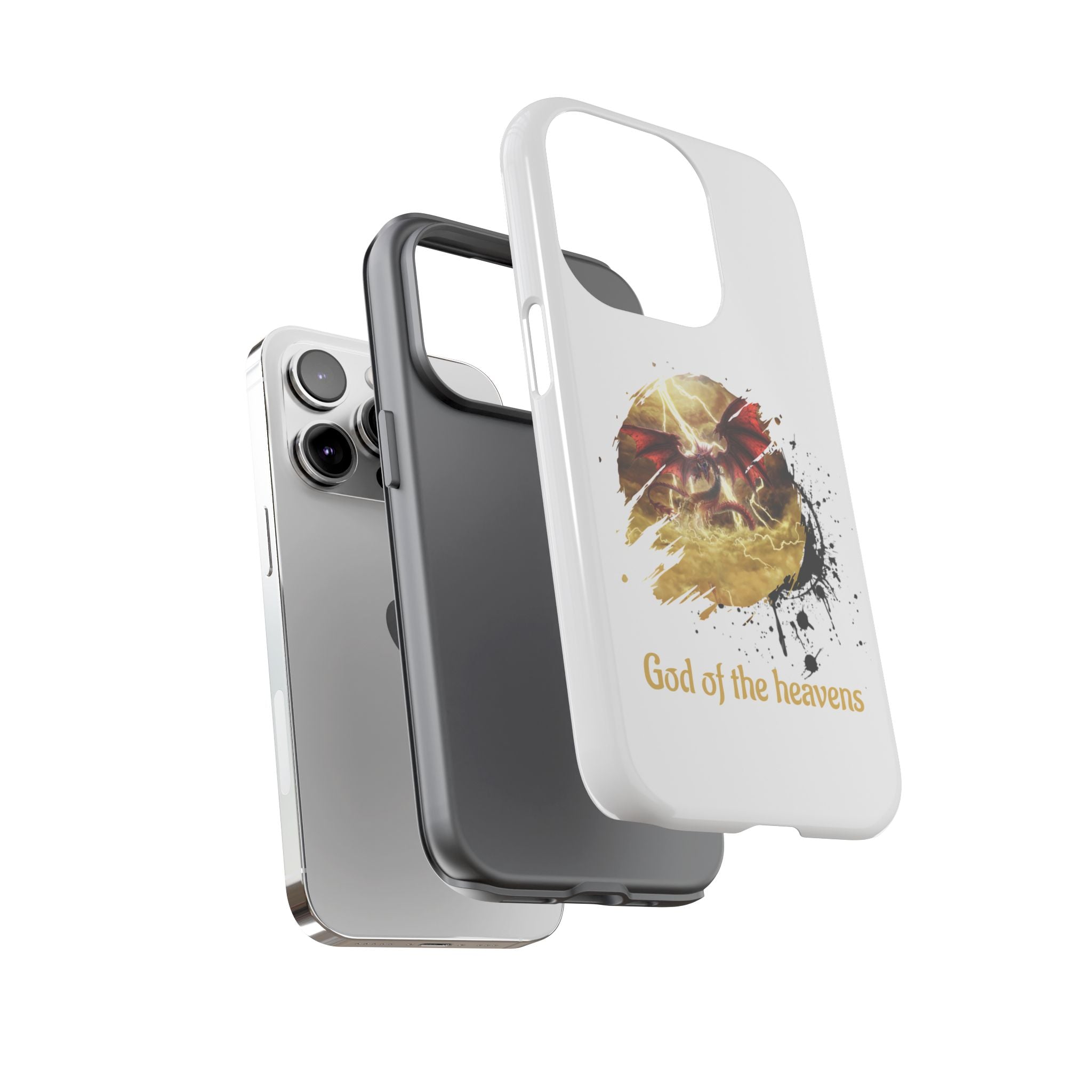 Gold Dragon Phone Case — Tough Protective Phone Case with Lightning Brush Art - slifer the sky dragon