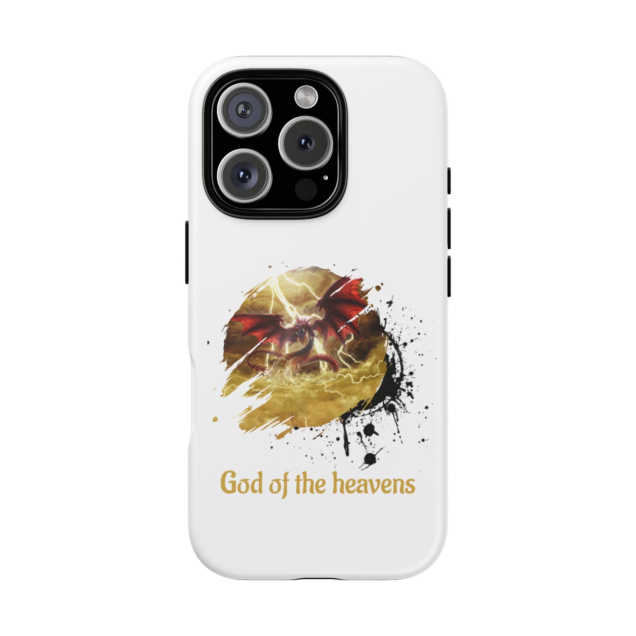 Gold Dragon Phone Case — Tough Protective Phone Case with Lightning Brush Art - slifer the sky dragon