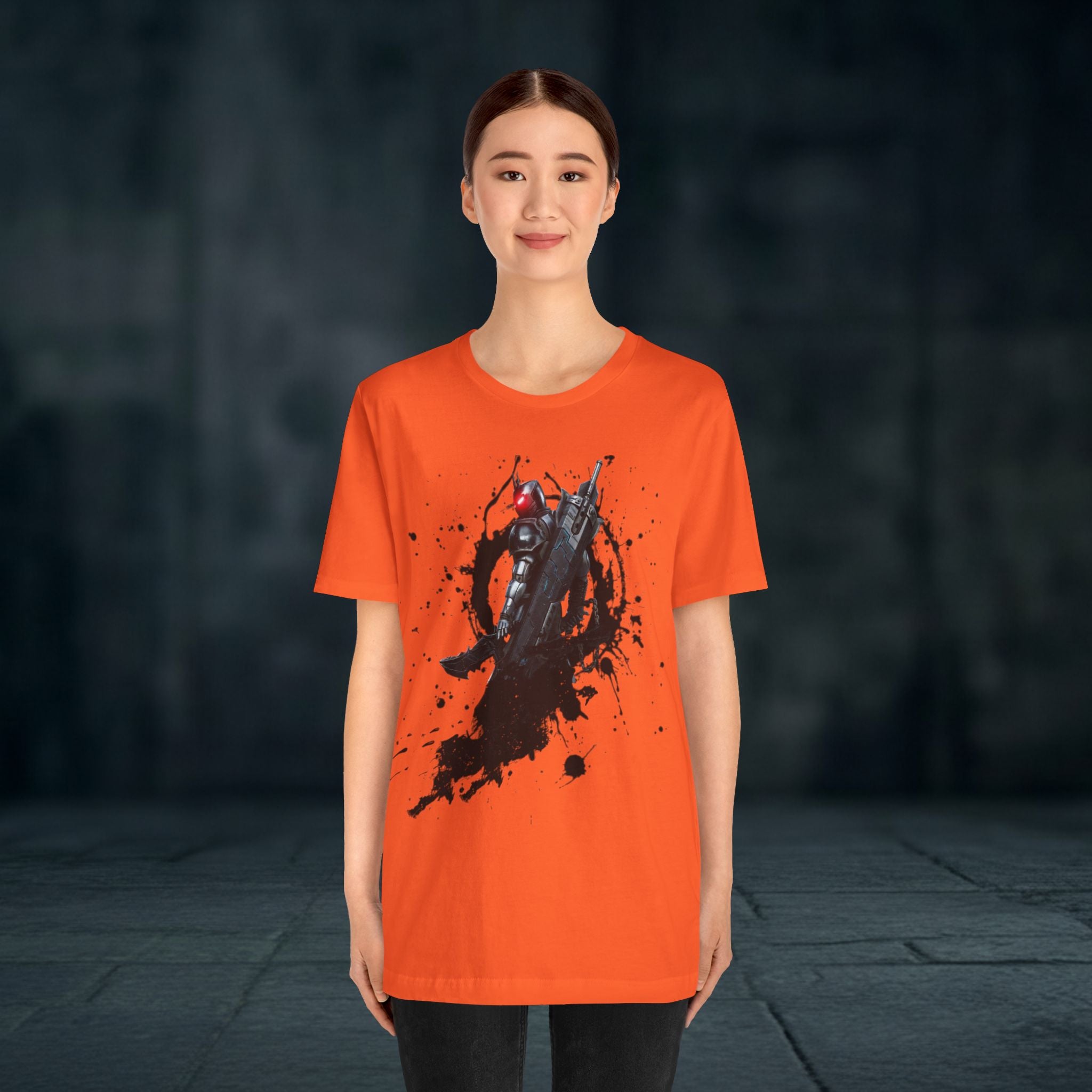 Splatter Noir Rifle Tee — Graphic Military Weapon Shirt