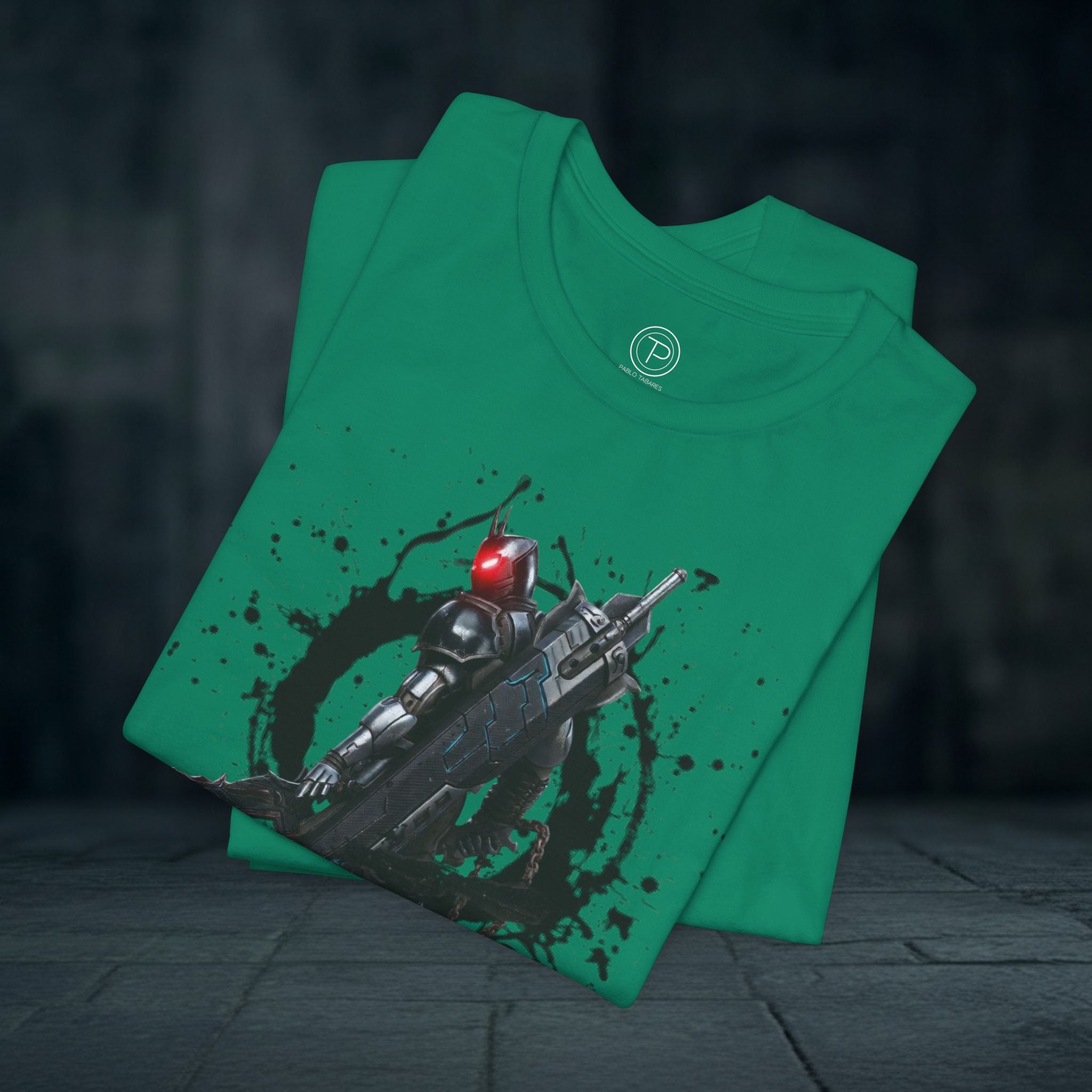 Splatter Noir Rifle Tee — Graphic Military Weapon Shirt