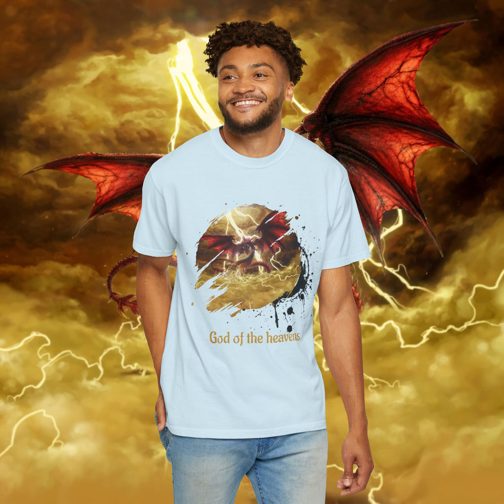 God of the Heavens T-Shirt — Mythic Storm Graphic Tee - slifer the sky dragon