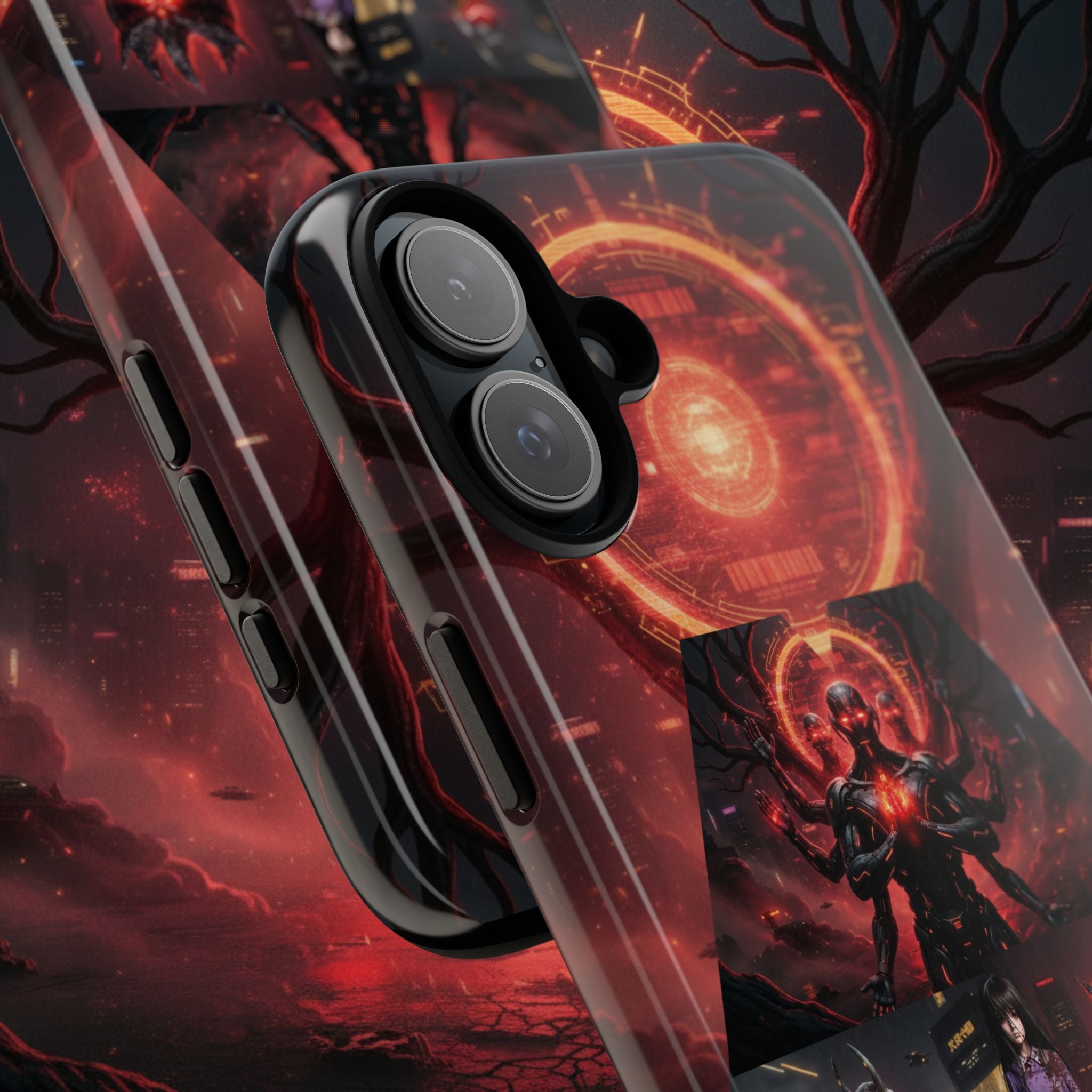 Demonic Guardians Phone Case — Red Occult Sigil Urban Fantasy iPhone Cover
