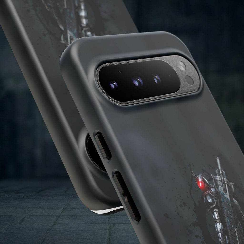 Tough Cases: Dark Cyber Soldier Phone Case — Rugged Sci‑Fi Armor Design