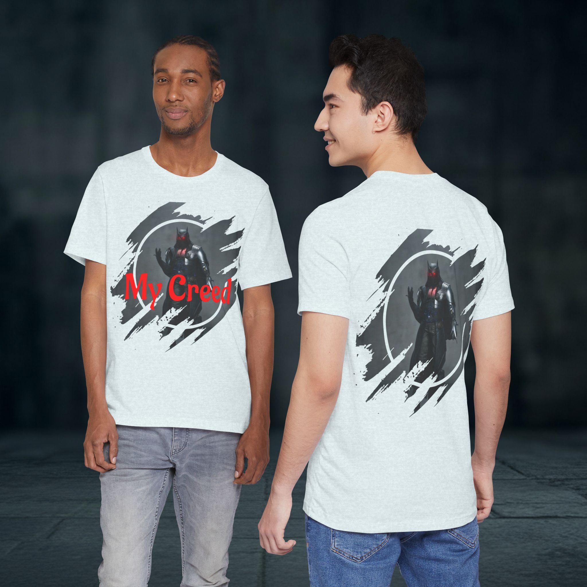My Creed Graphic Tee — Dark Knight Sci‑Fi Illustration T‑Shirt