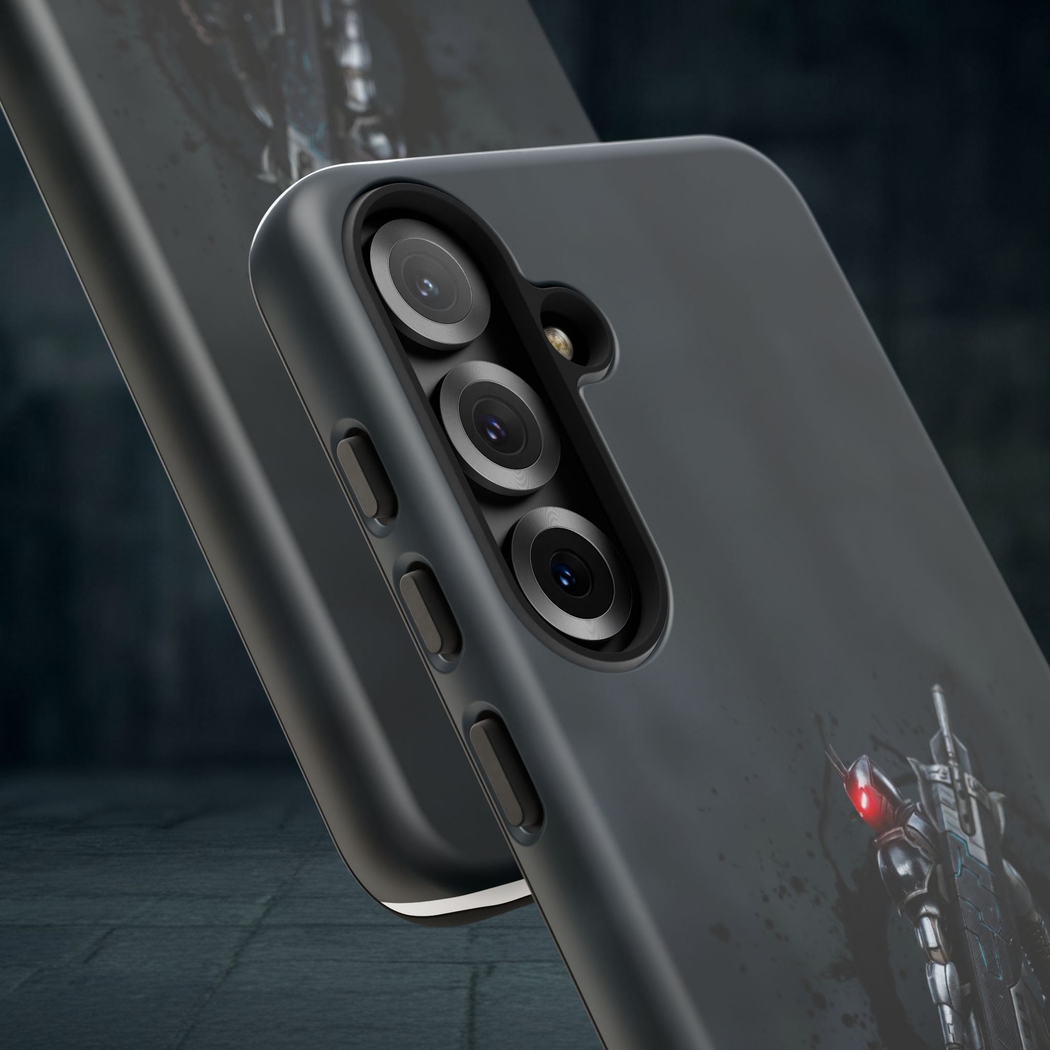 Tough Cases: Dark Cyber Soldier Phone Case — Rugged Sci‑Fi Armor Design