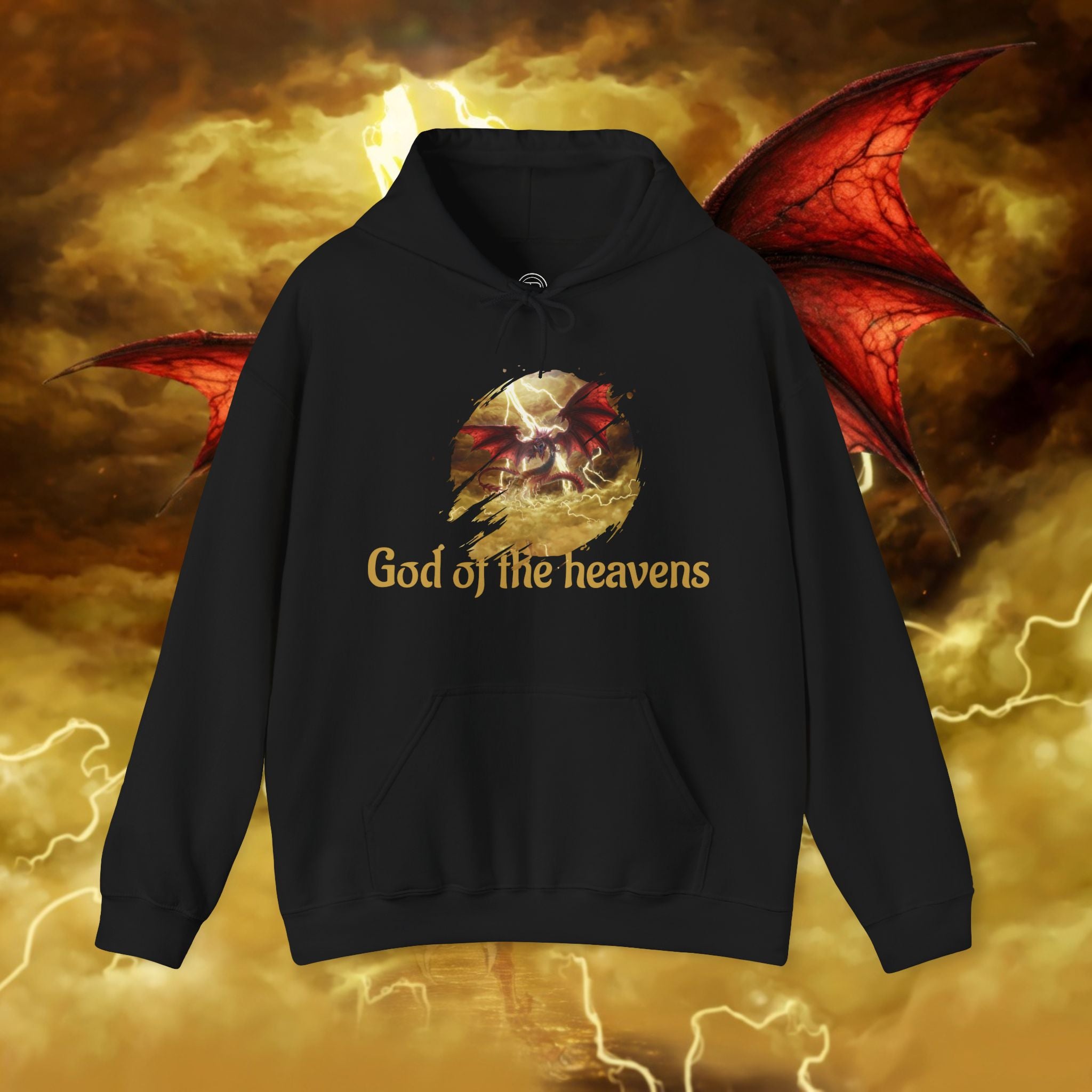 Hoodie — "God of the Heavens" Mythic Lightning Graphic Hoodie - slifer the sky dragon