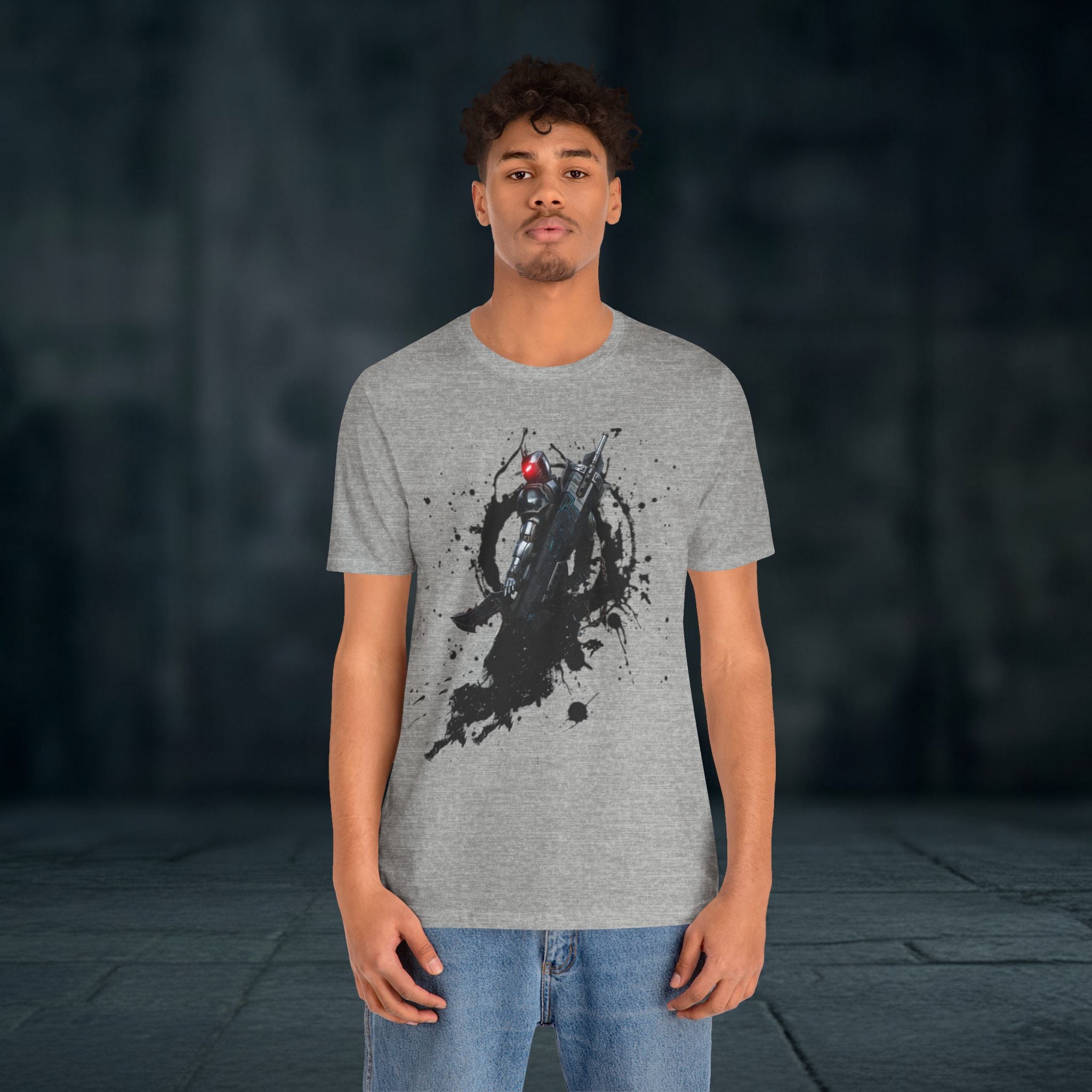 Splatter Noir Rifle Tee — Graphic Military Weapon Shirt