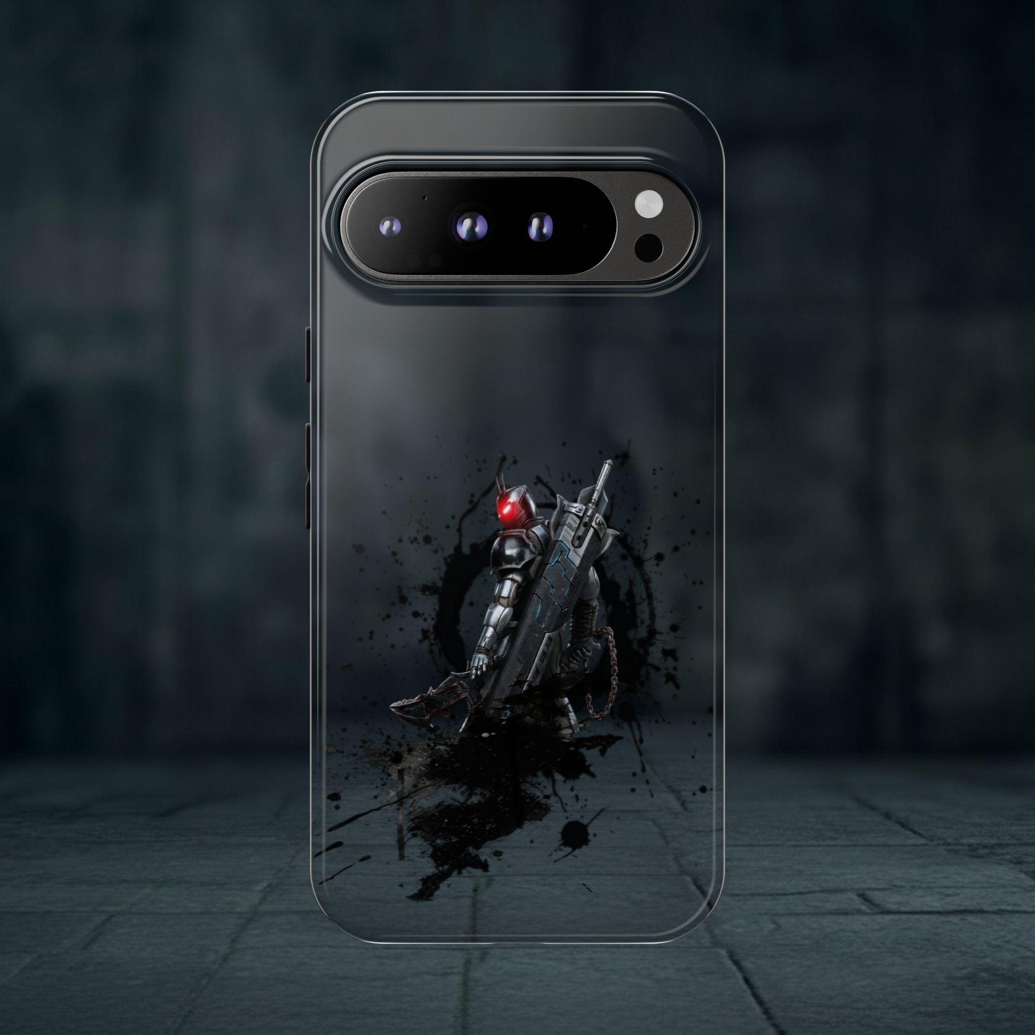 Tough Cases: Dark Cyber Soldier Phone Case — Rugged Sci‑Fi Armor Design