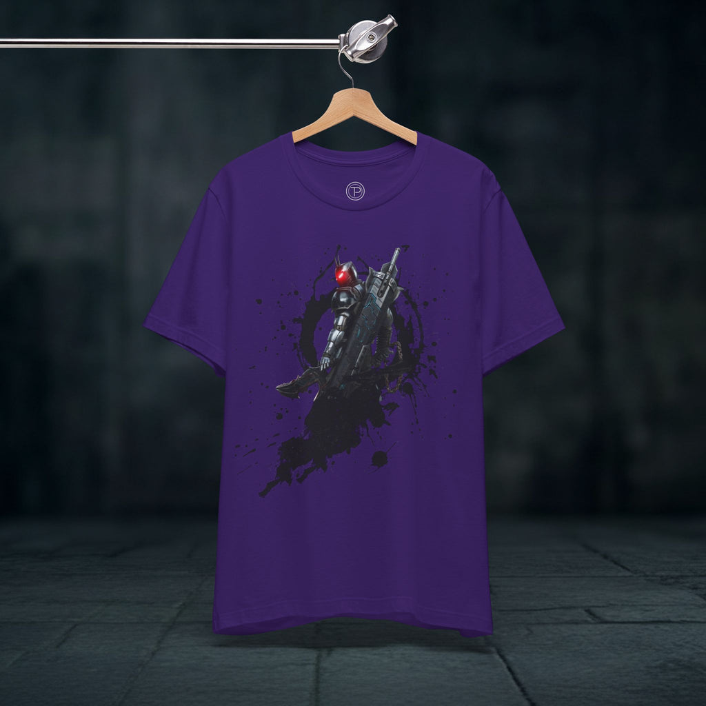 Splatter Noir Rifle Tee — Graphic Military Weapon Shirt
