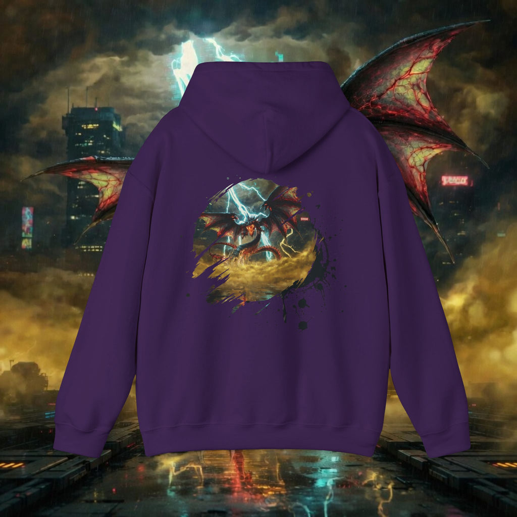 Hoodie — "God of the Heavens" Mythic Lightning Graphic Hoodie - slifer the sky dragon