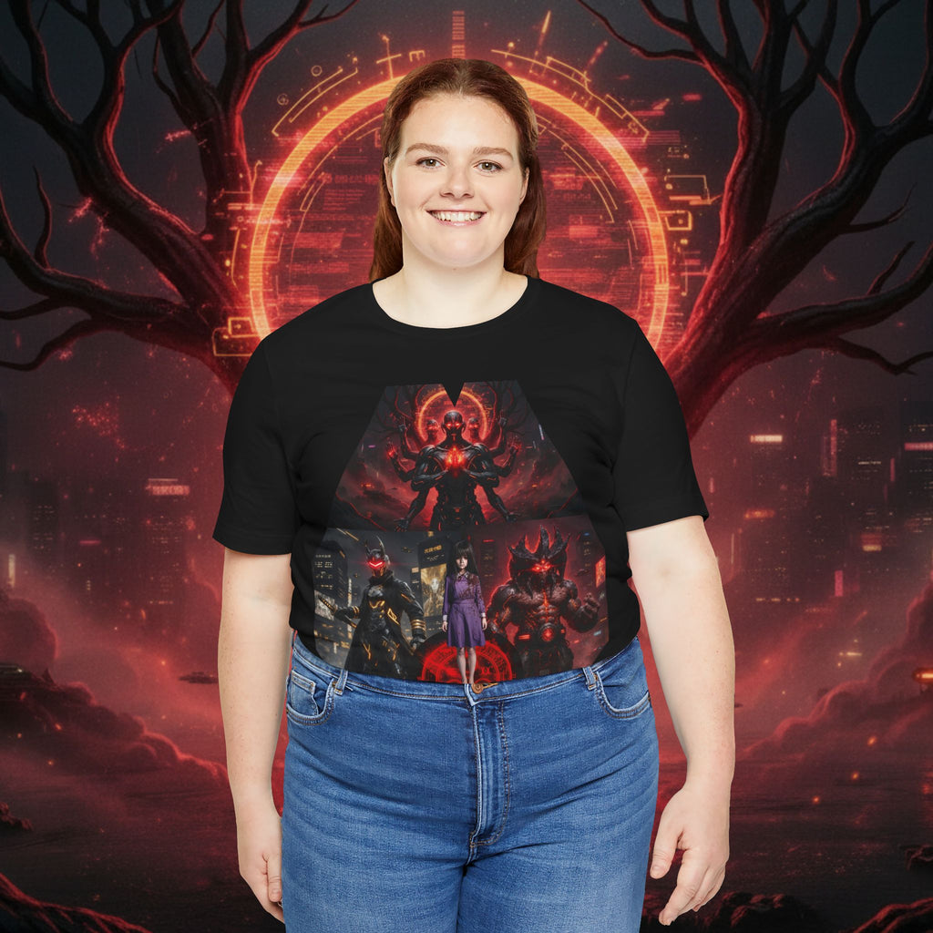 Superhero Squad Graphic Tee — Dark Red Mystic Design