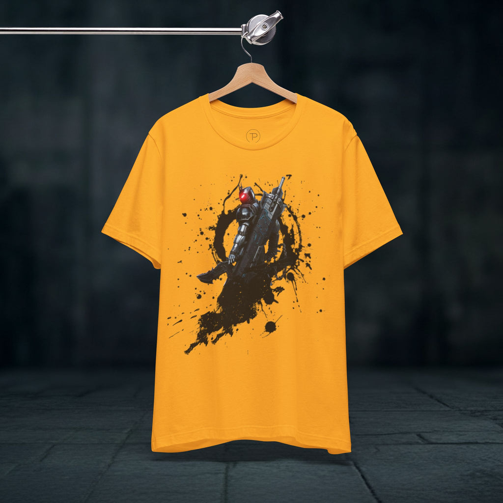 Splatter Noir Rifle Tee — Graphic Military Weapon Shirt
