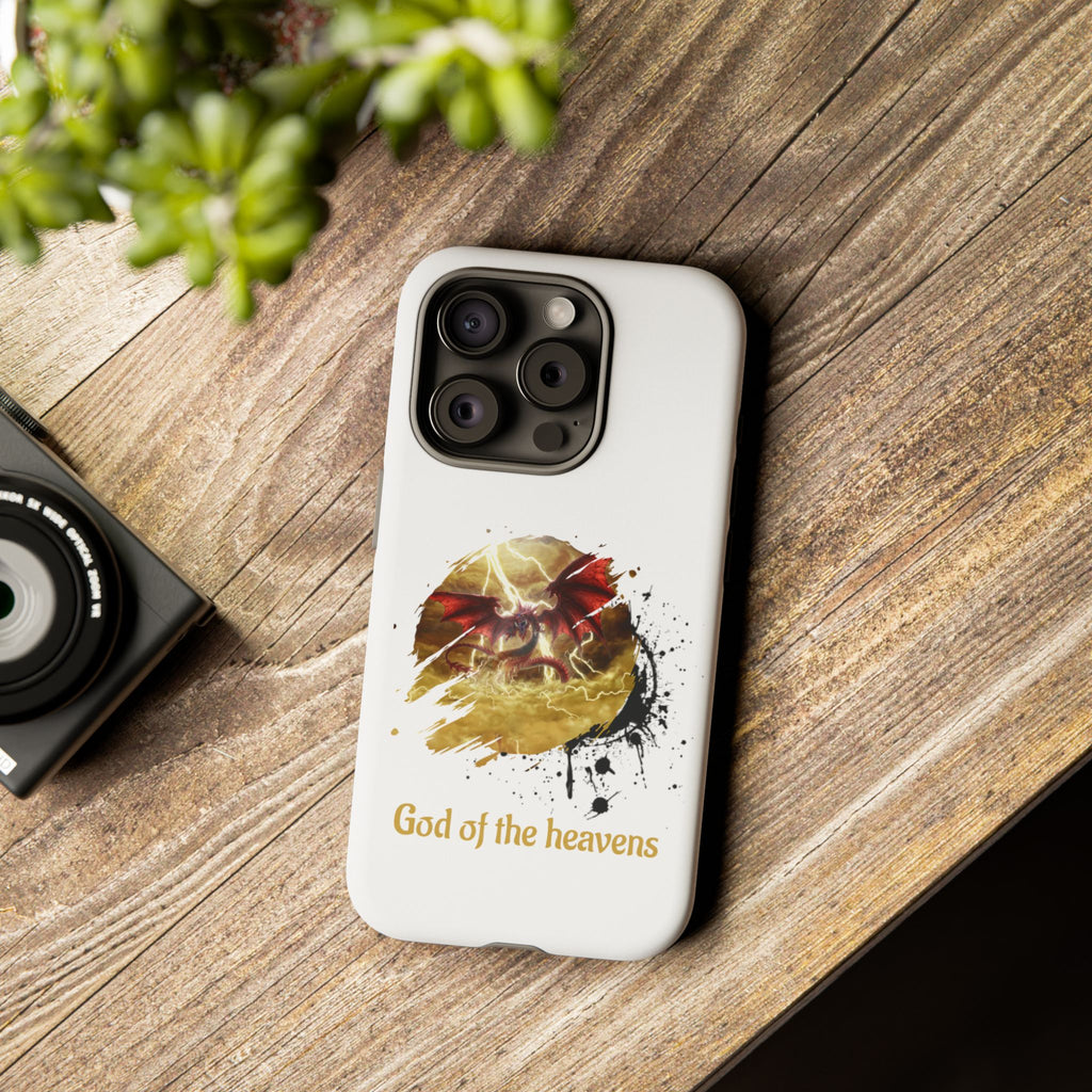 Gold Dragon Phone Case — Tough Protective Phone Case with Lightning Brush Art - slifer the sky dragon