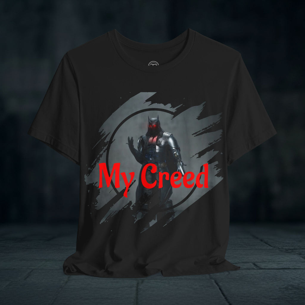 My Creed Graphic Tee — Dark Knight Sci‑Fi Illustration T‑Shirt