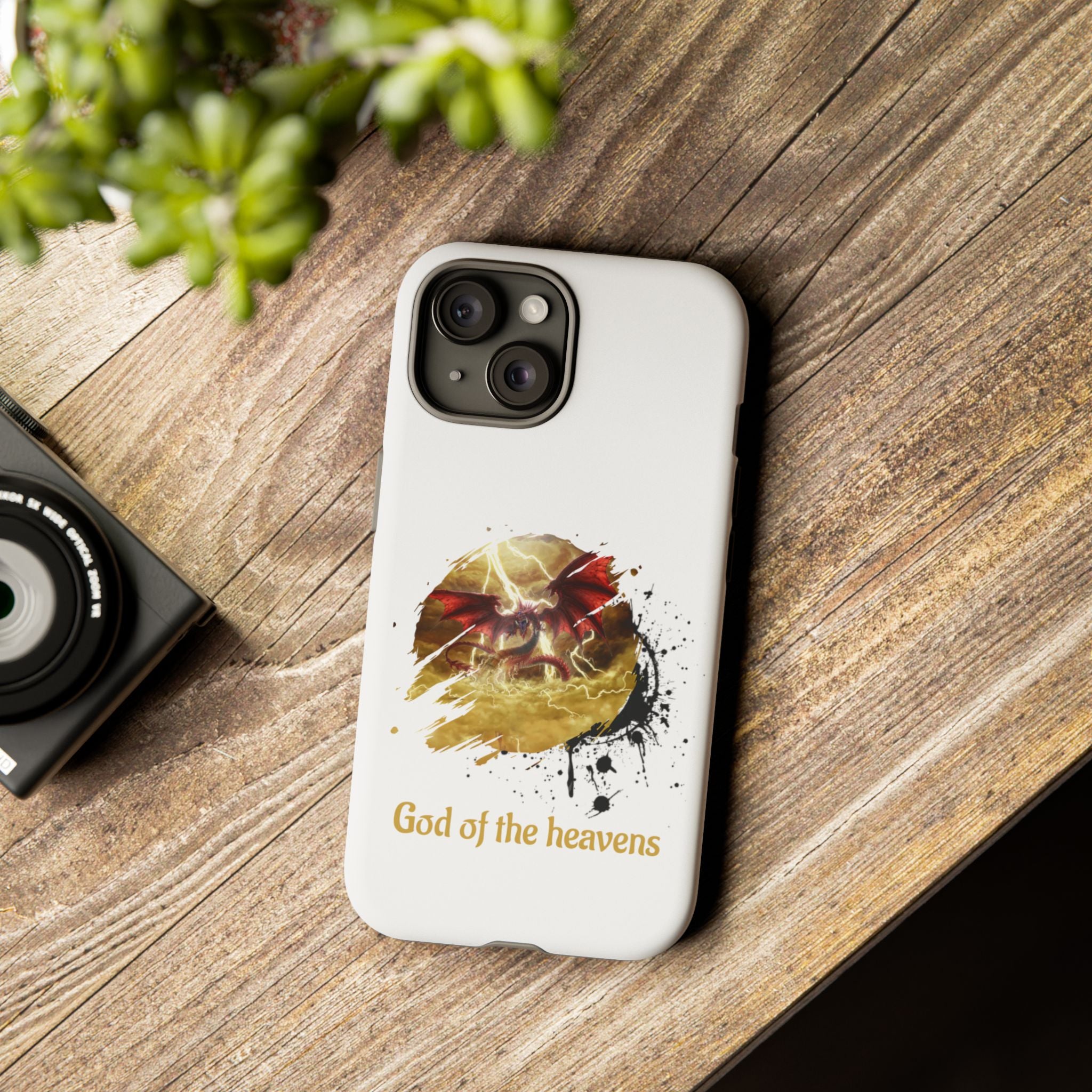 Gold Dragon Phone Case — Tough Protective Phone Case with Lightning Brush Art - slifer the sky dragon