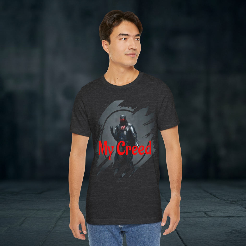 My Creed Graphic Tee — Dark Knight Sci‑Fi Illustration T‑Shirt