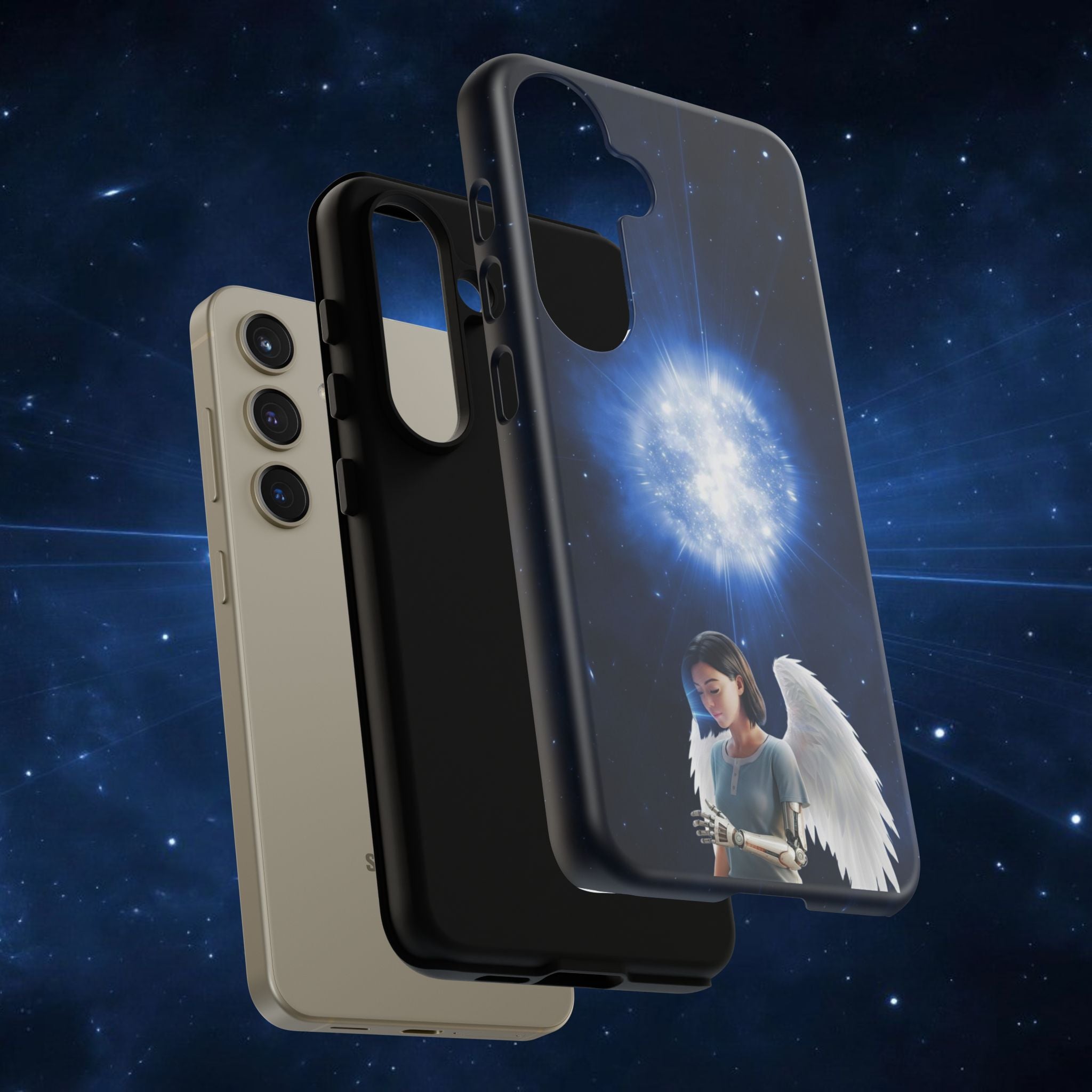 Angel Wings Galaxy Phone Case — Cosmic Light Protective Case ALITA BATTLE ANGEL